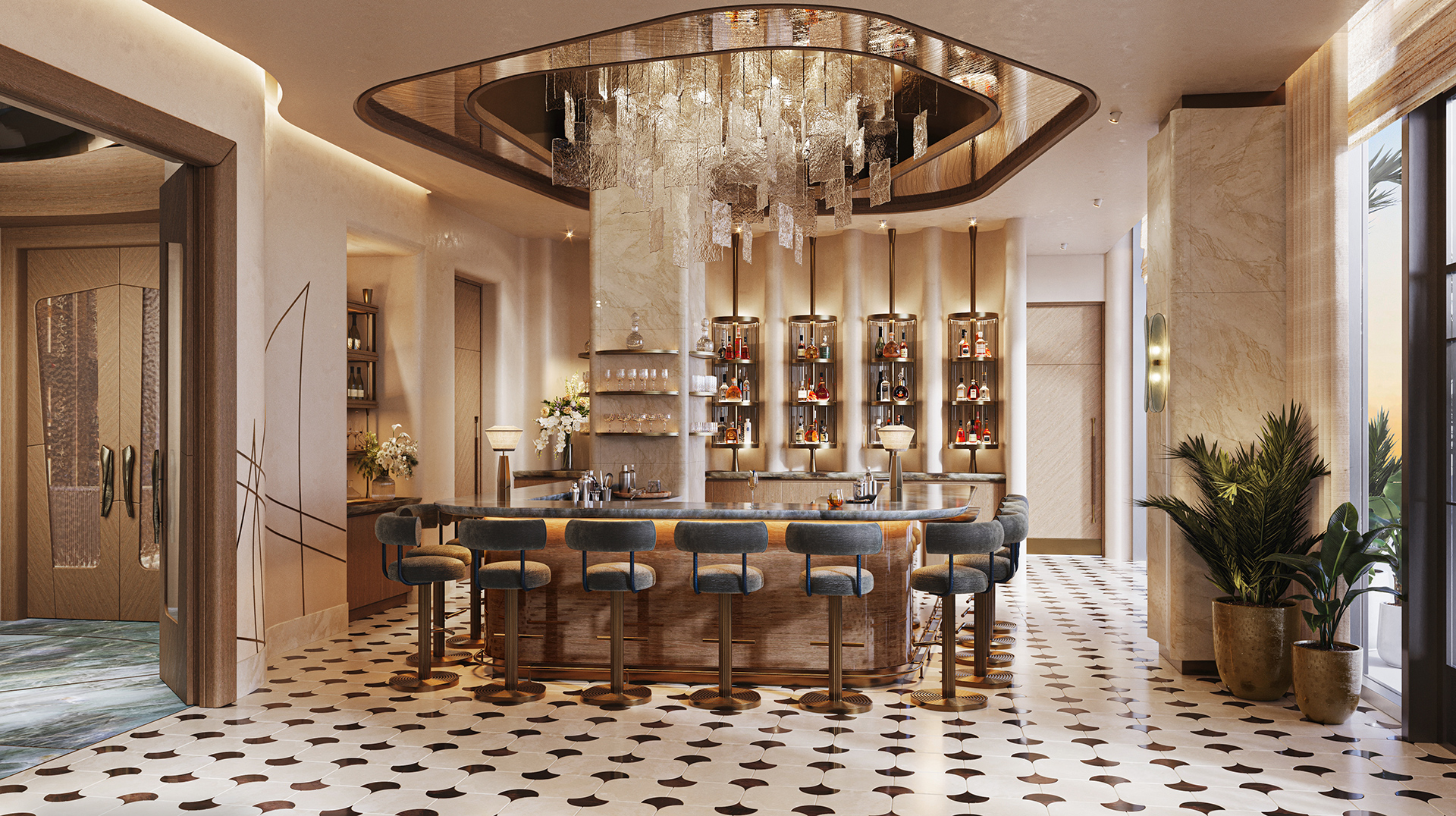 St. Regis Residences Bahia Mar - amenity bar and lounge