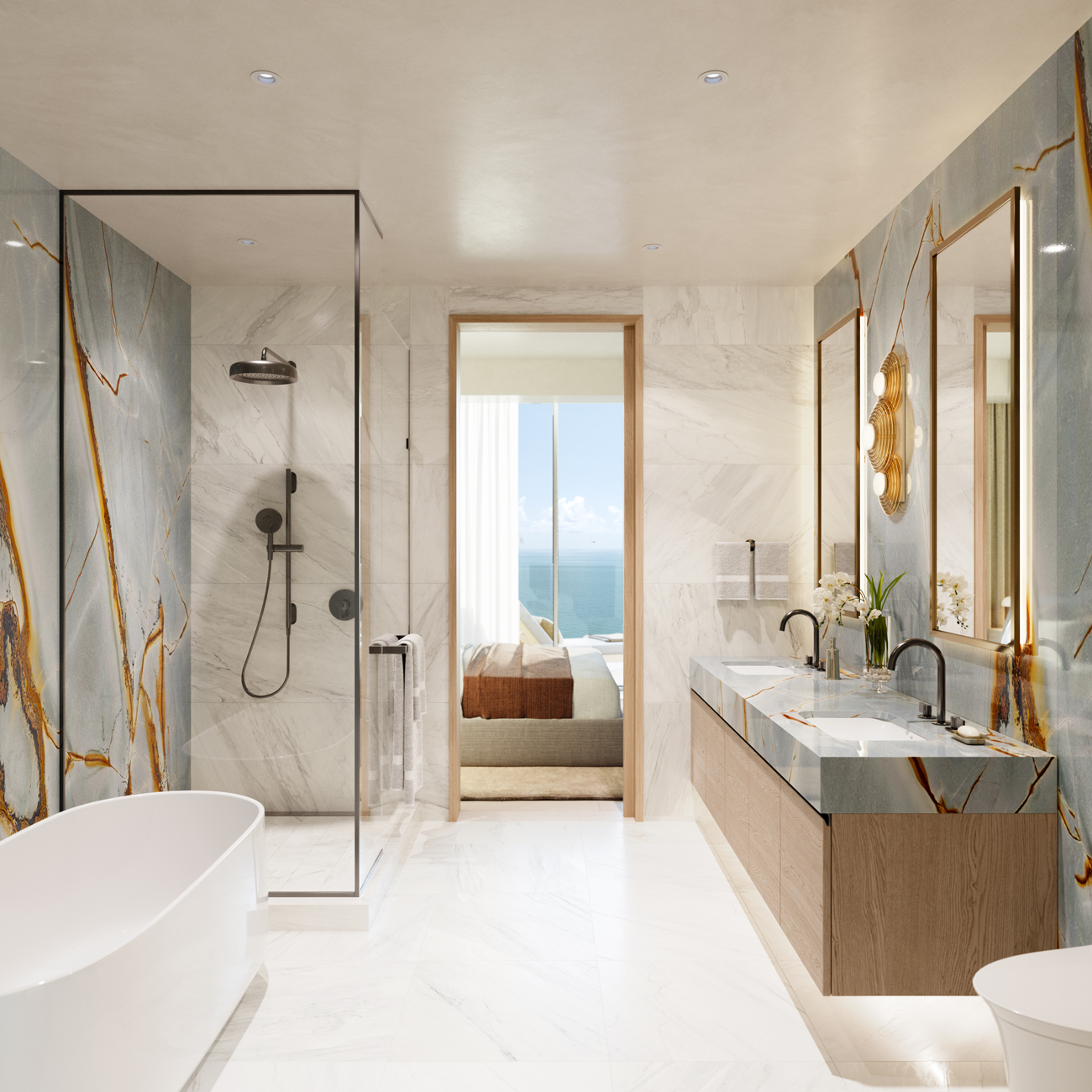Icon Beach Waterfront Residences primary bathroom