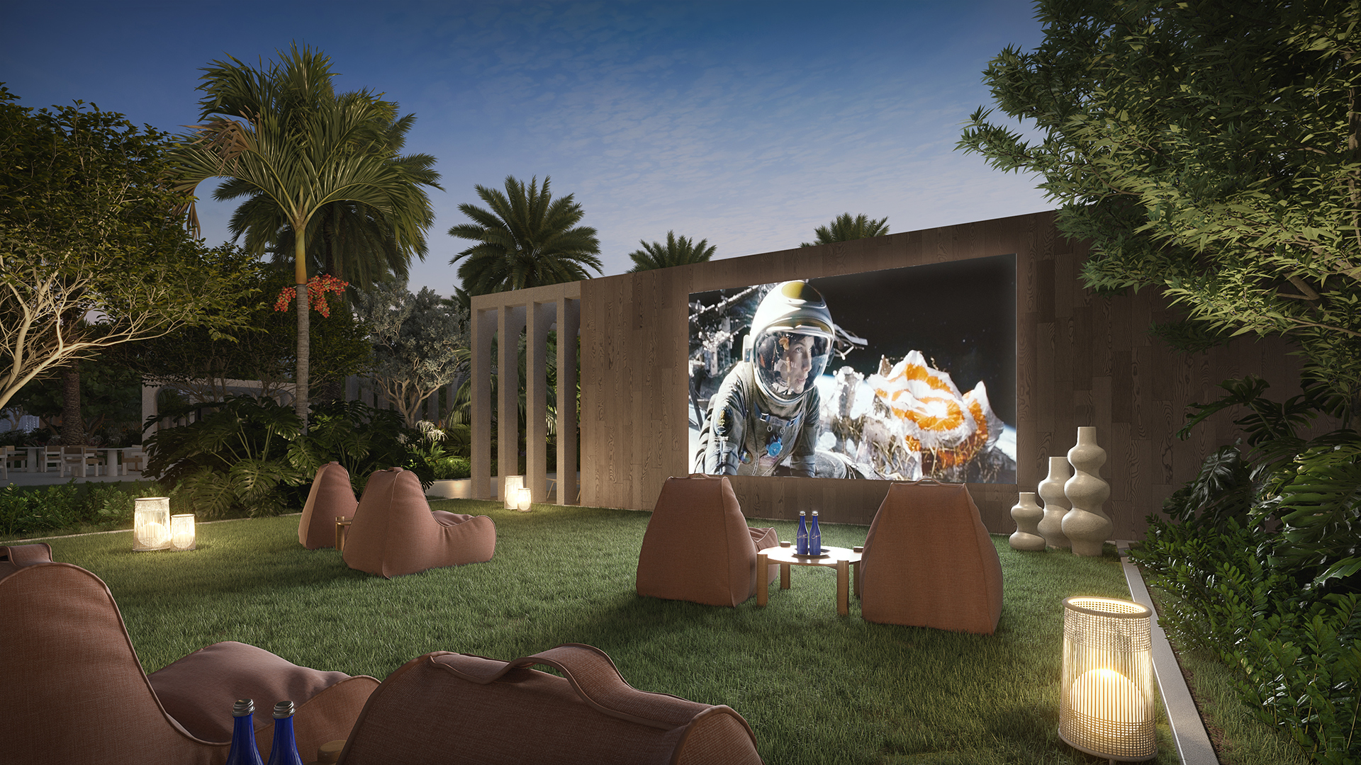 Icon Beach Waterfront Residences outdoor cinema lawn