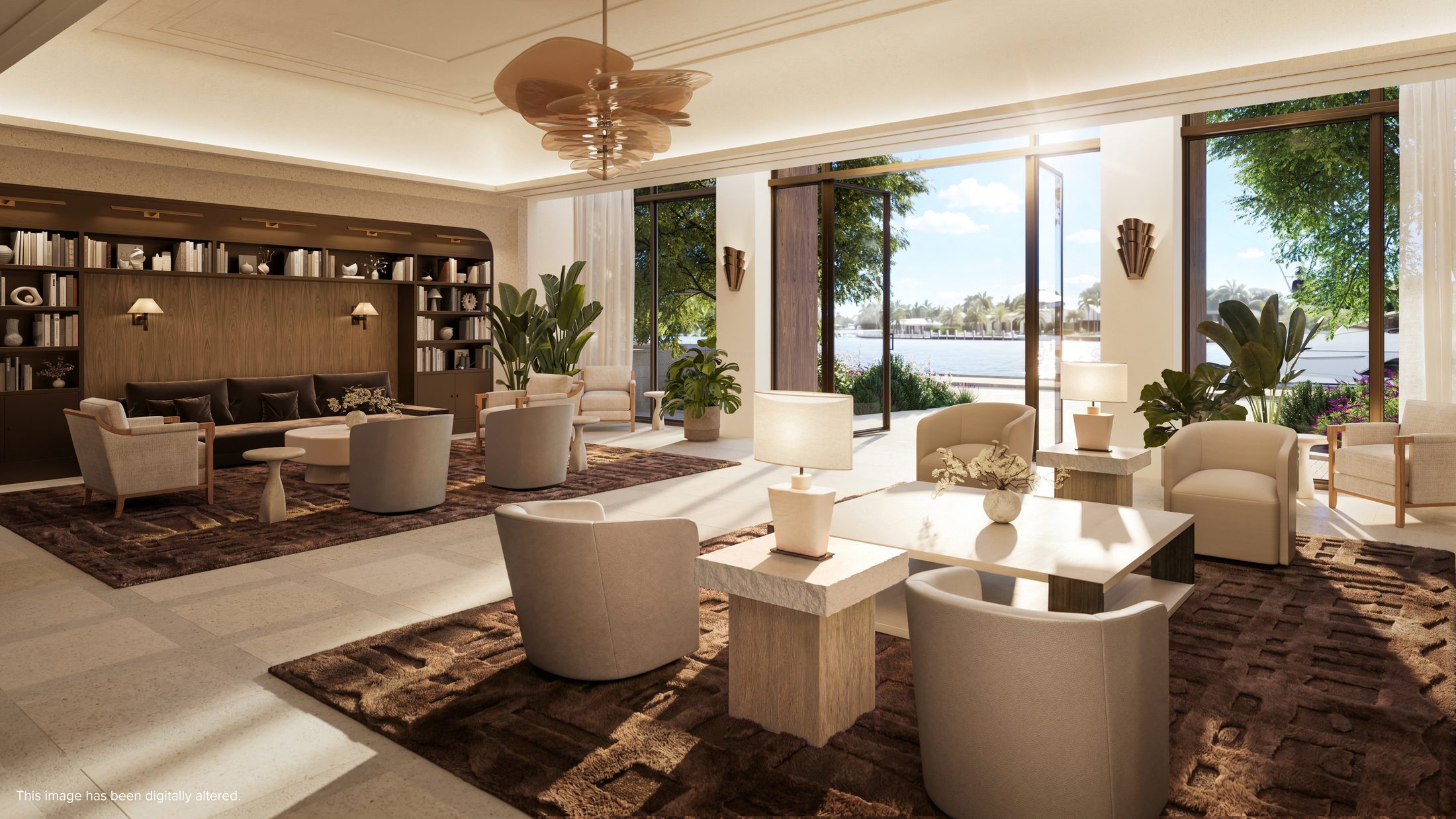 Library lounge at The Ritz-Carlton Residences, Fort Lauderdale Beach