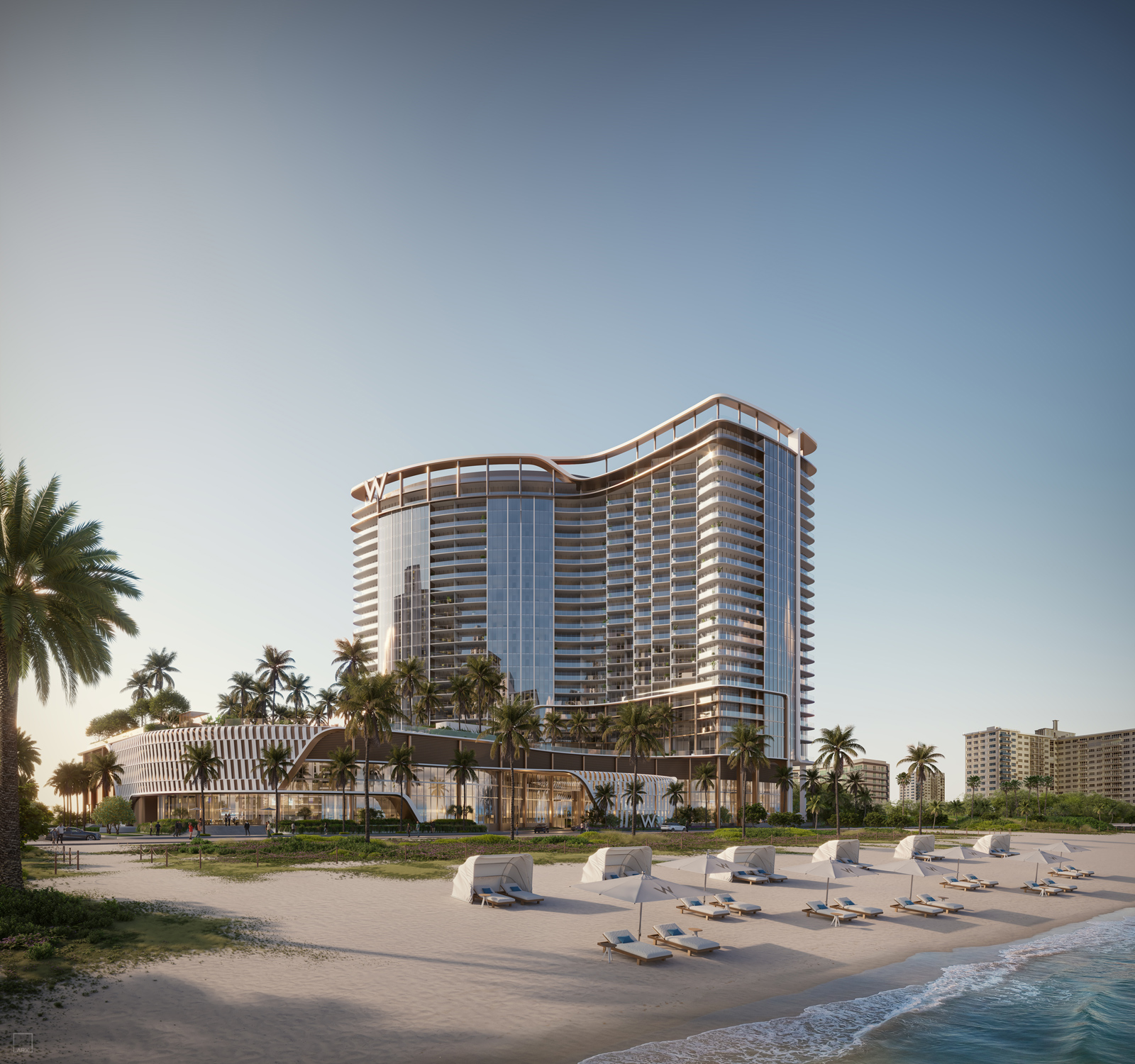 W Pompano Beach - pedestrian beach view