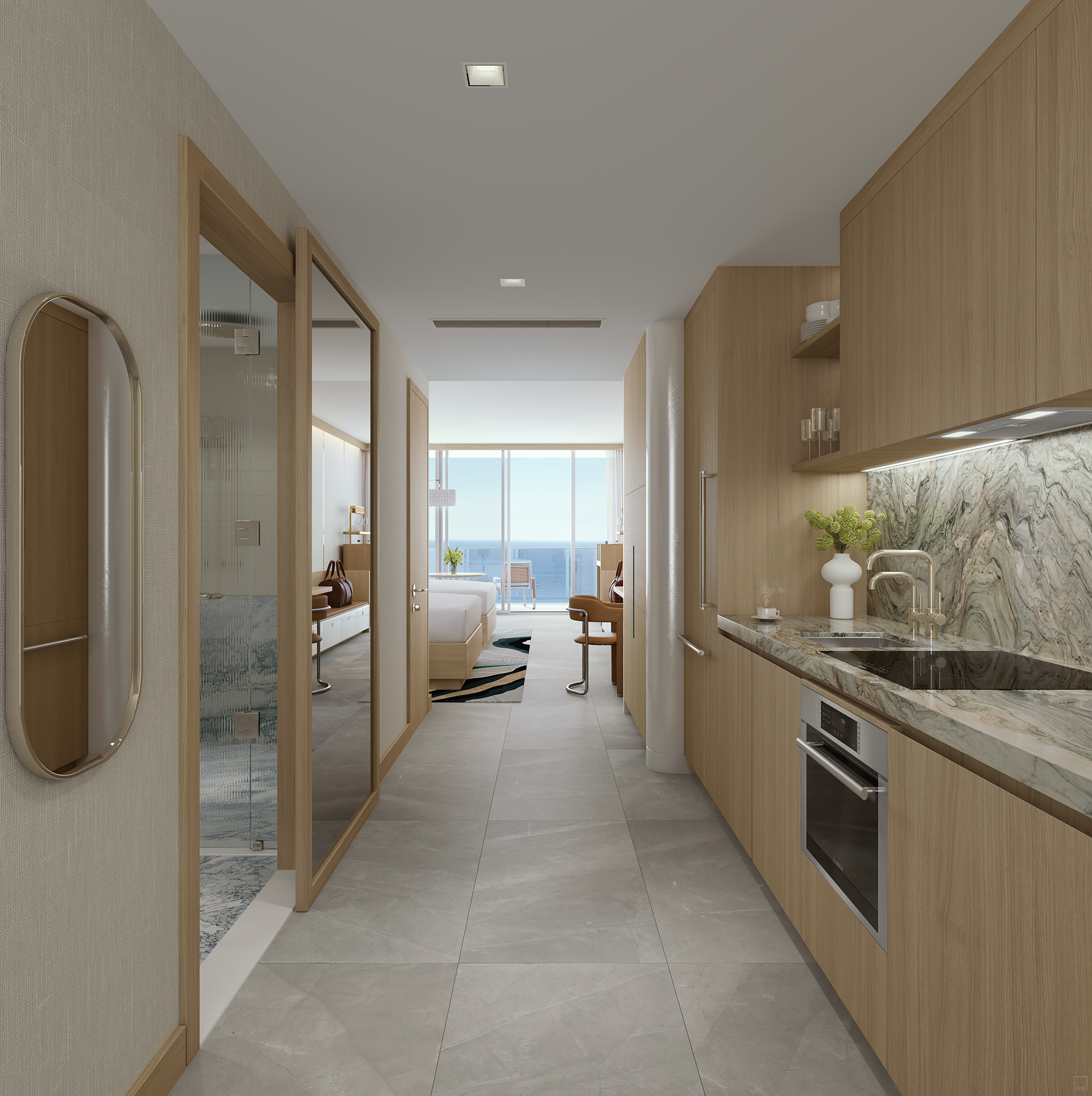 W Pompano Beach - condo-hotel suite kitchen