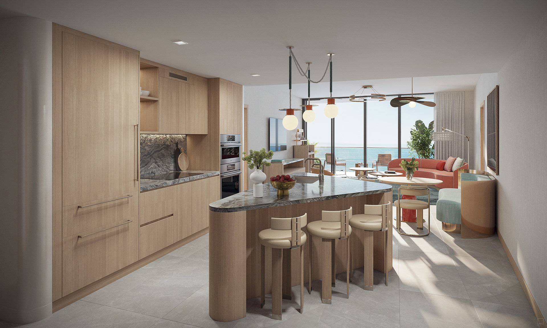 W Pompano Beach - two-bedroom hotel suite kitchen