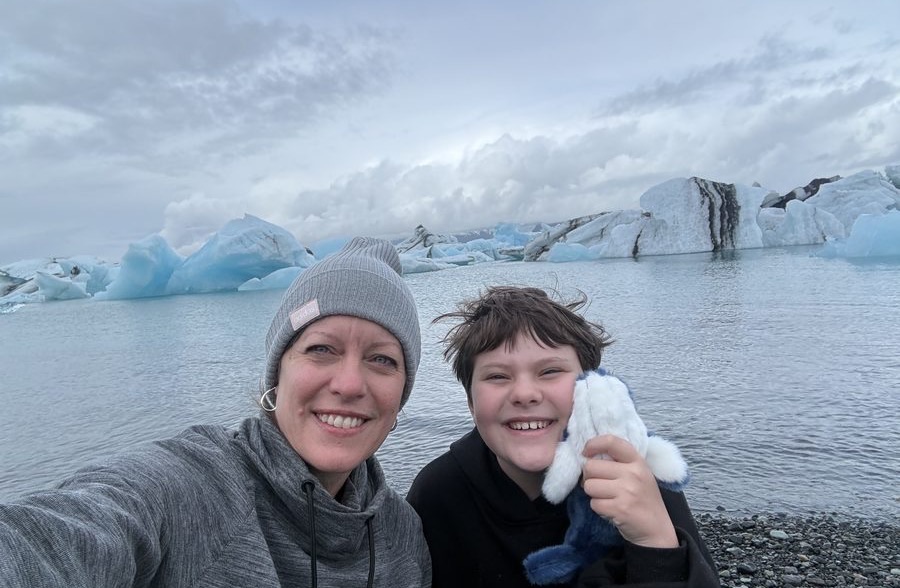 Angela Keidel traveling with her family