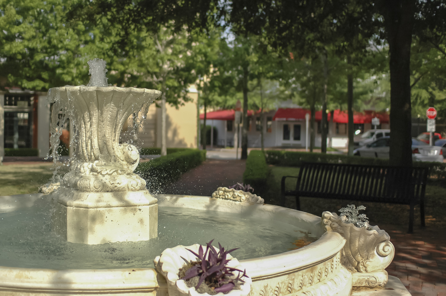 Fountain in Haile Village Center in Gainesville, Florida