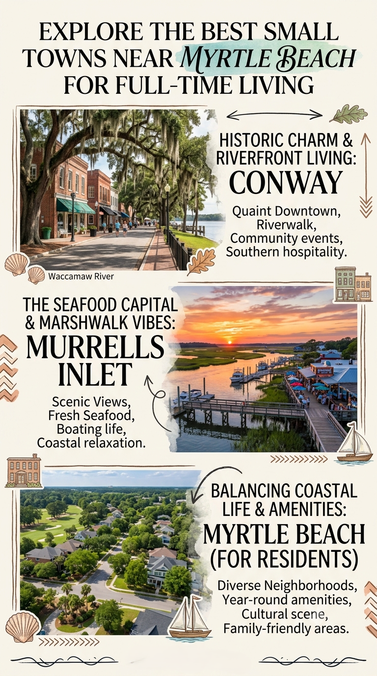 The Best Small Towns Near Myrtle Beach for Full-Time Living