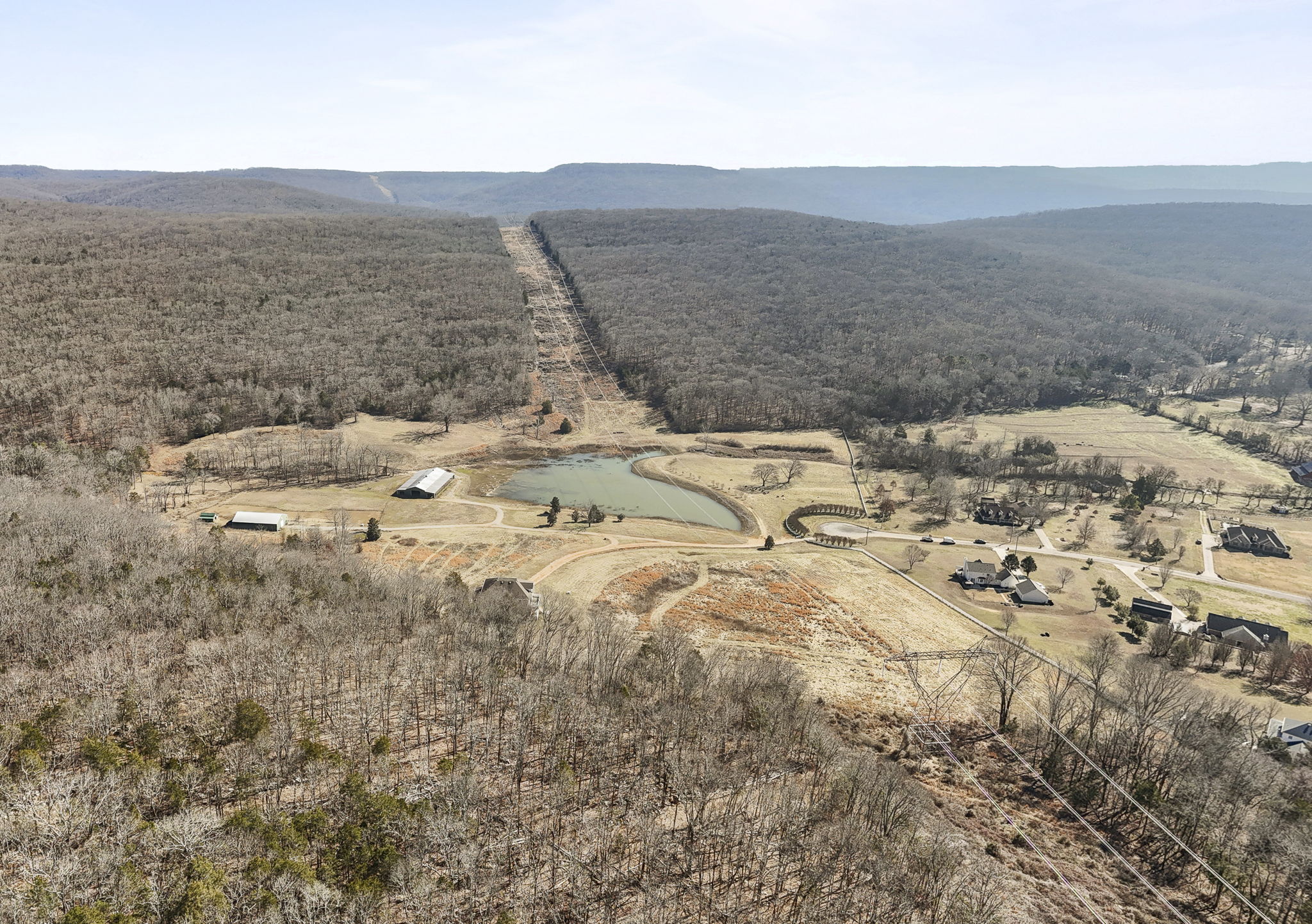 Aerial Behind Property