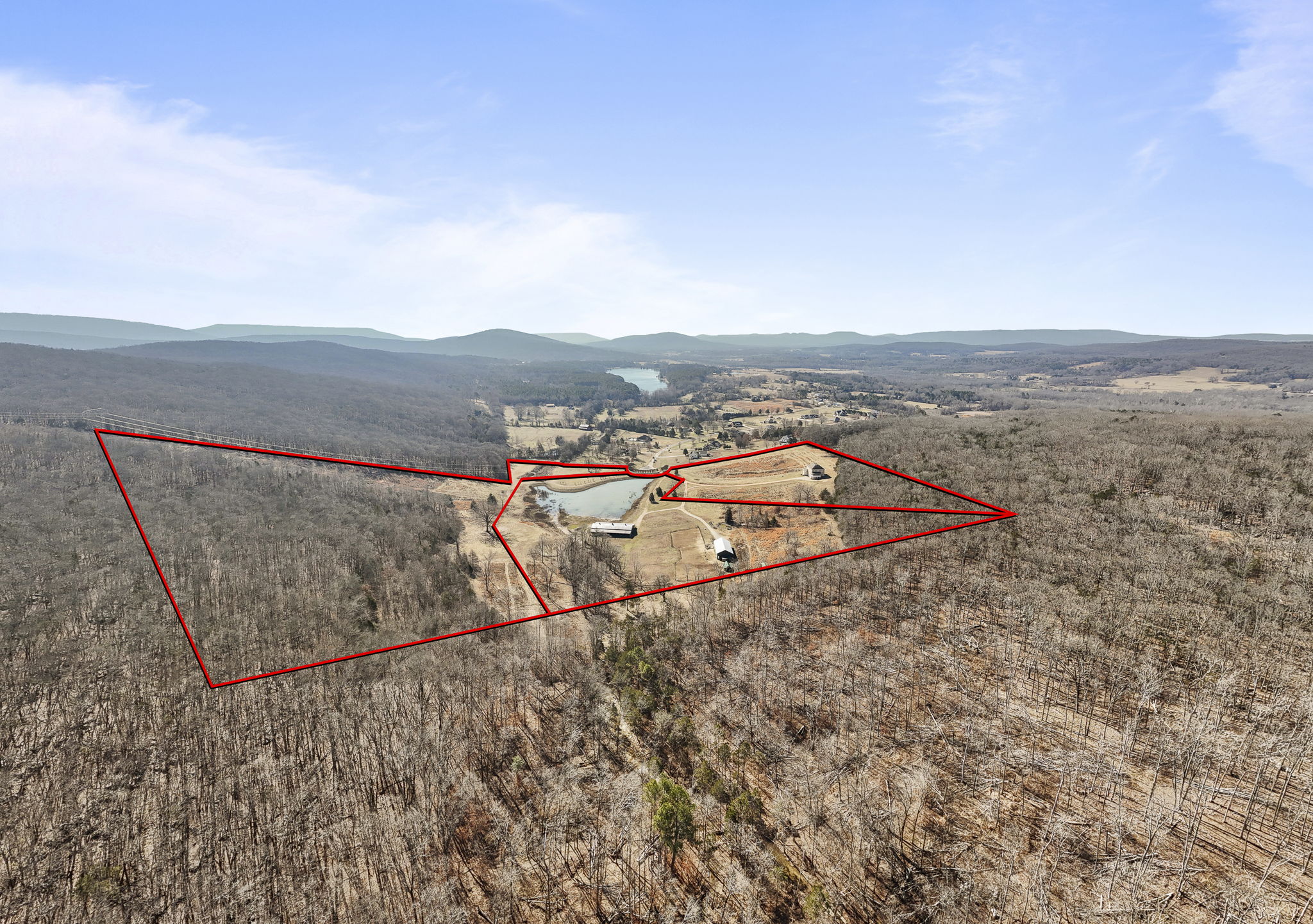 Rear view of the property showing lot lines
