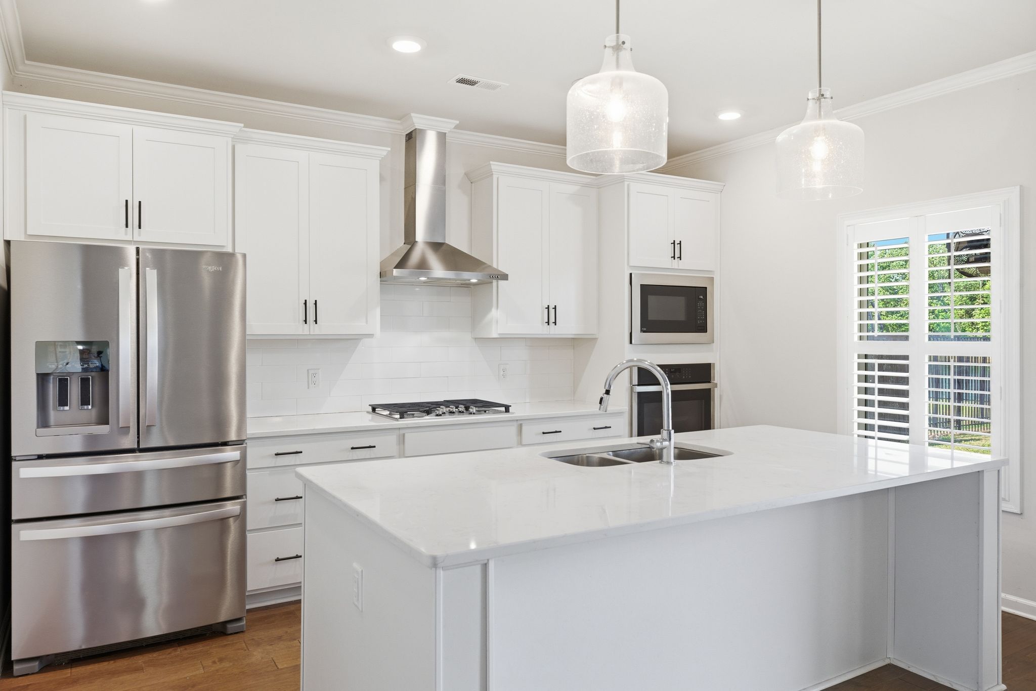 Expansive open kitchen layout.