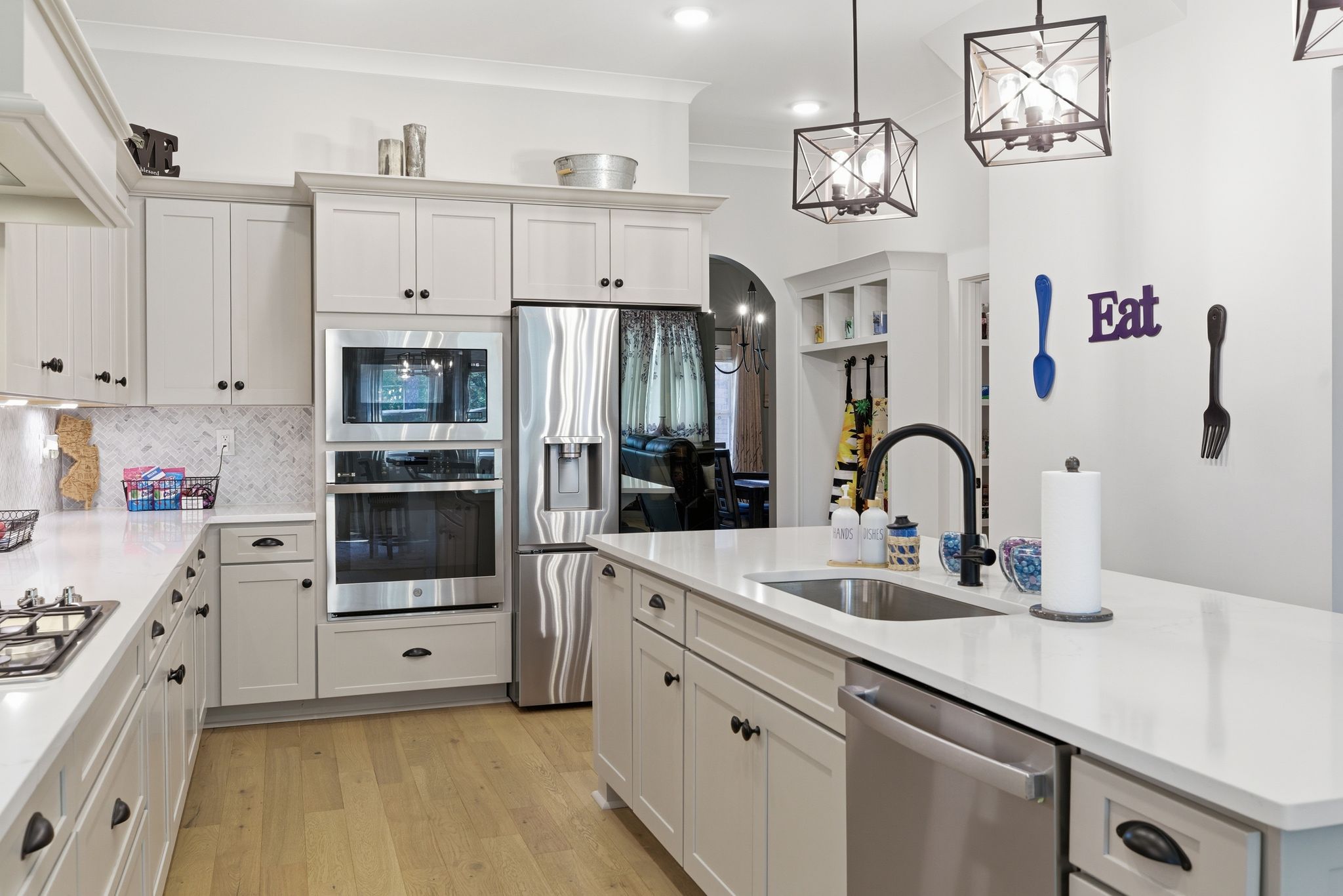 Expansive open kitchen layout.