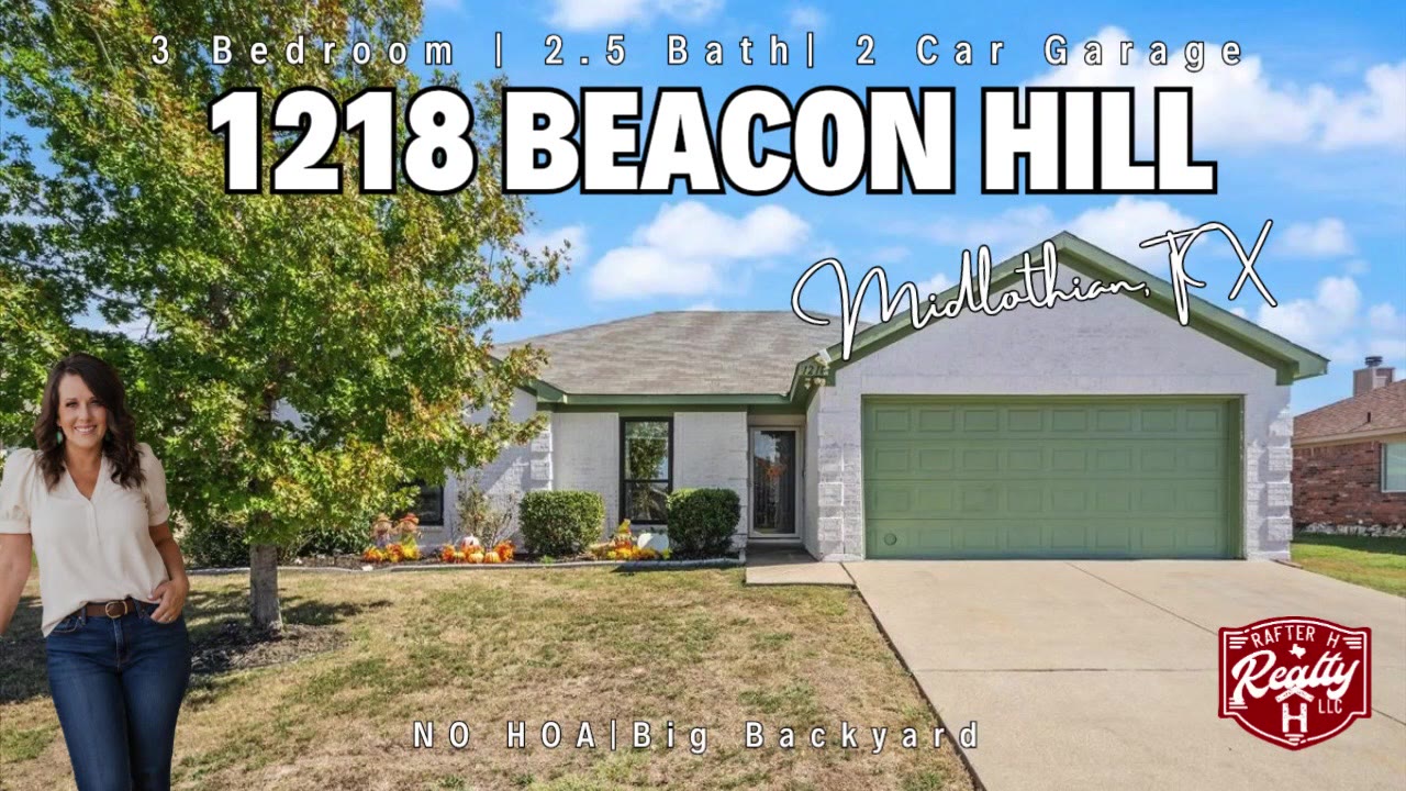 Video tour of 1218 Beacon Hill Dr, a 3 bedroom home for sale in Midlothian TX