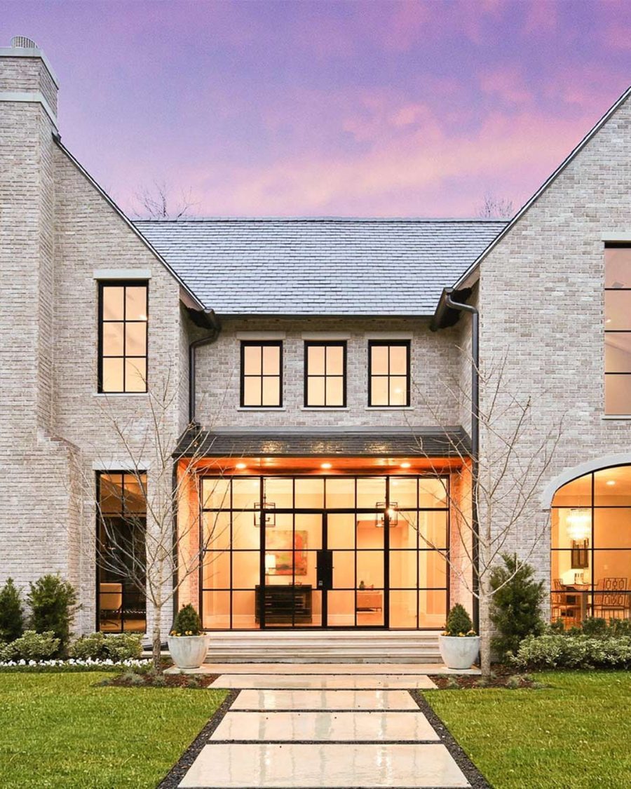 Modern new construction home exterior in Mansfield, TX