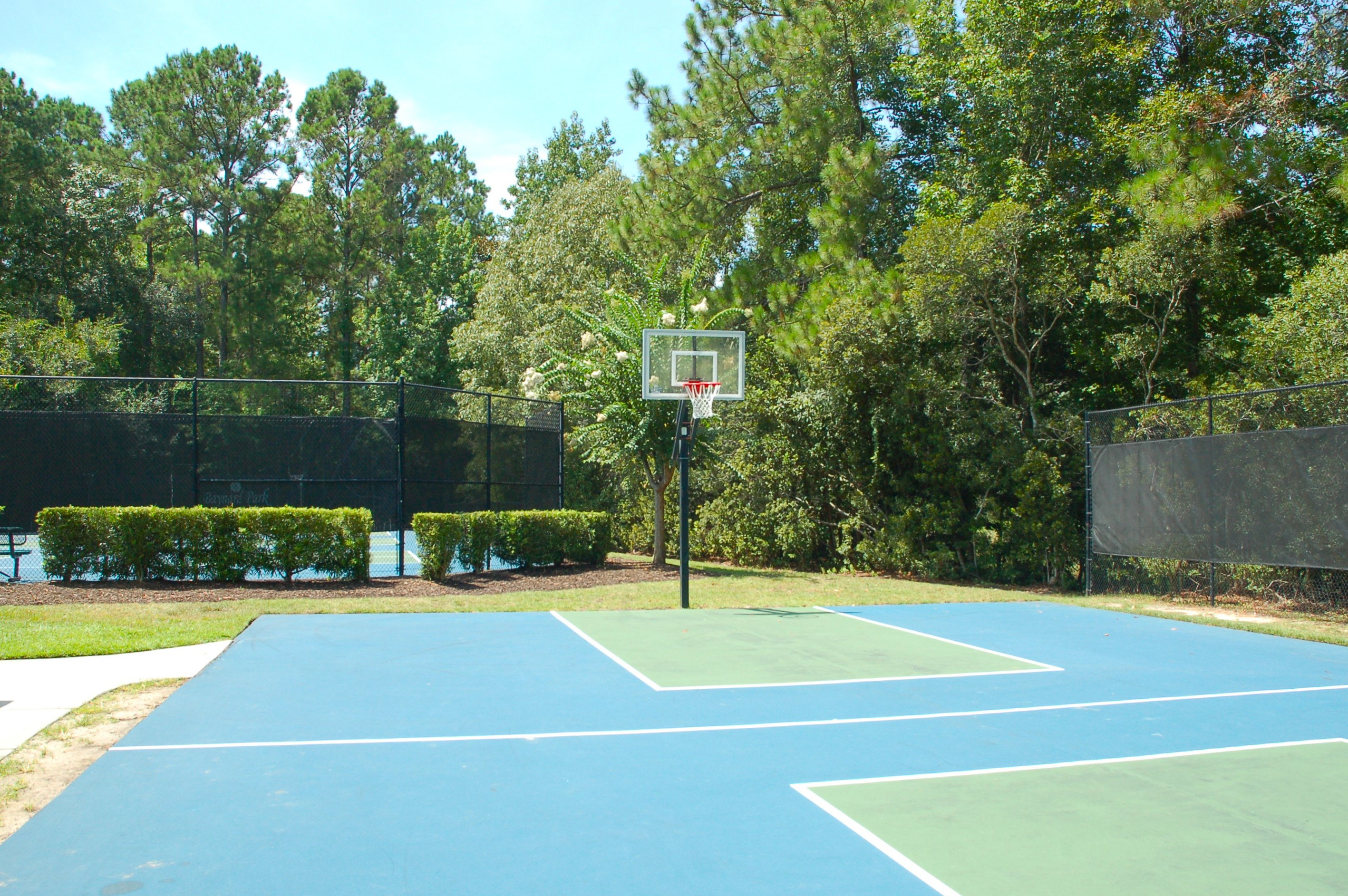 Community basketball court at Baynard Park in Bluffton, SC