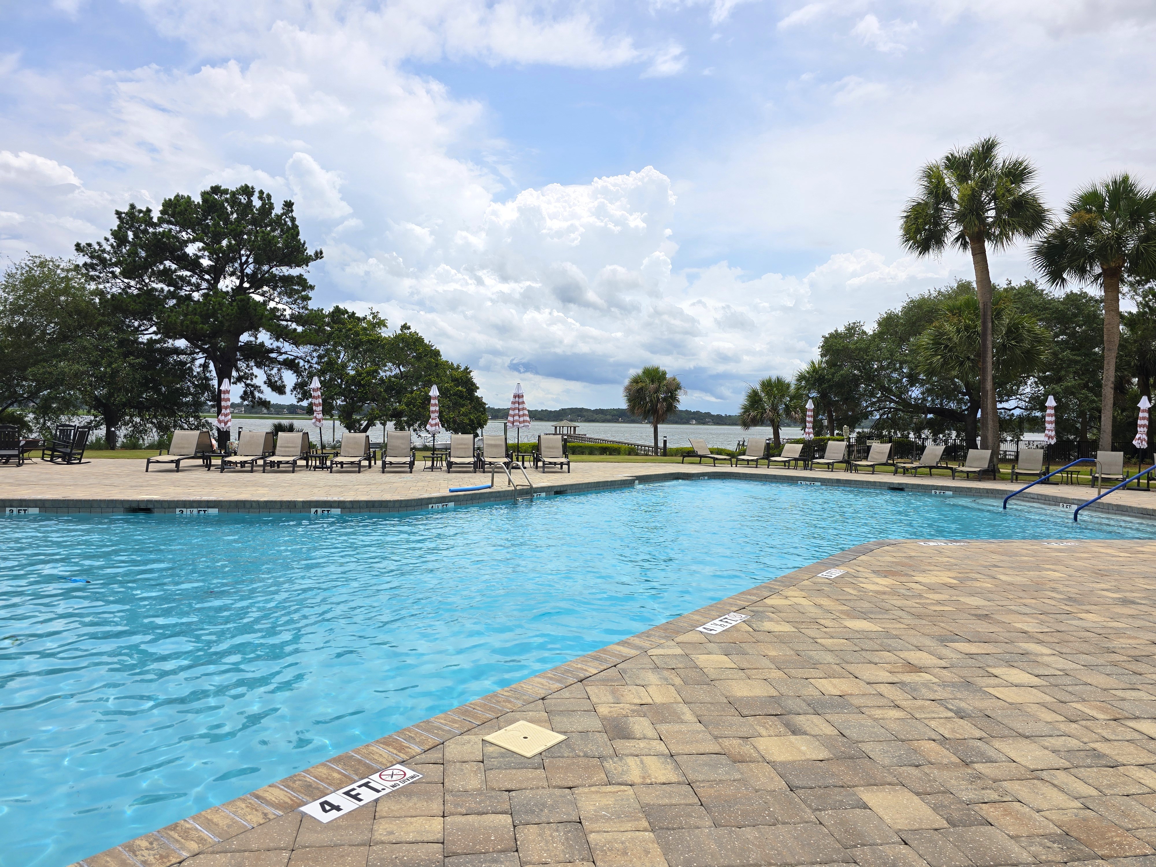 River Club pool overlooking the Colleton River and marsh on Callawassie Island