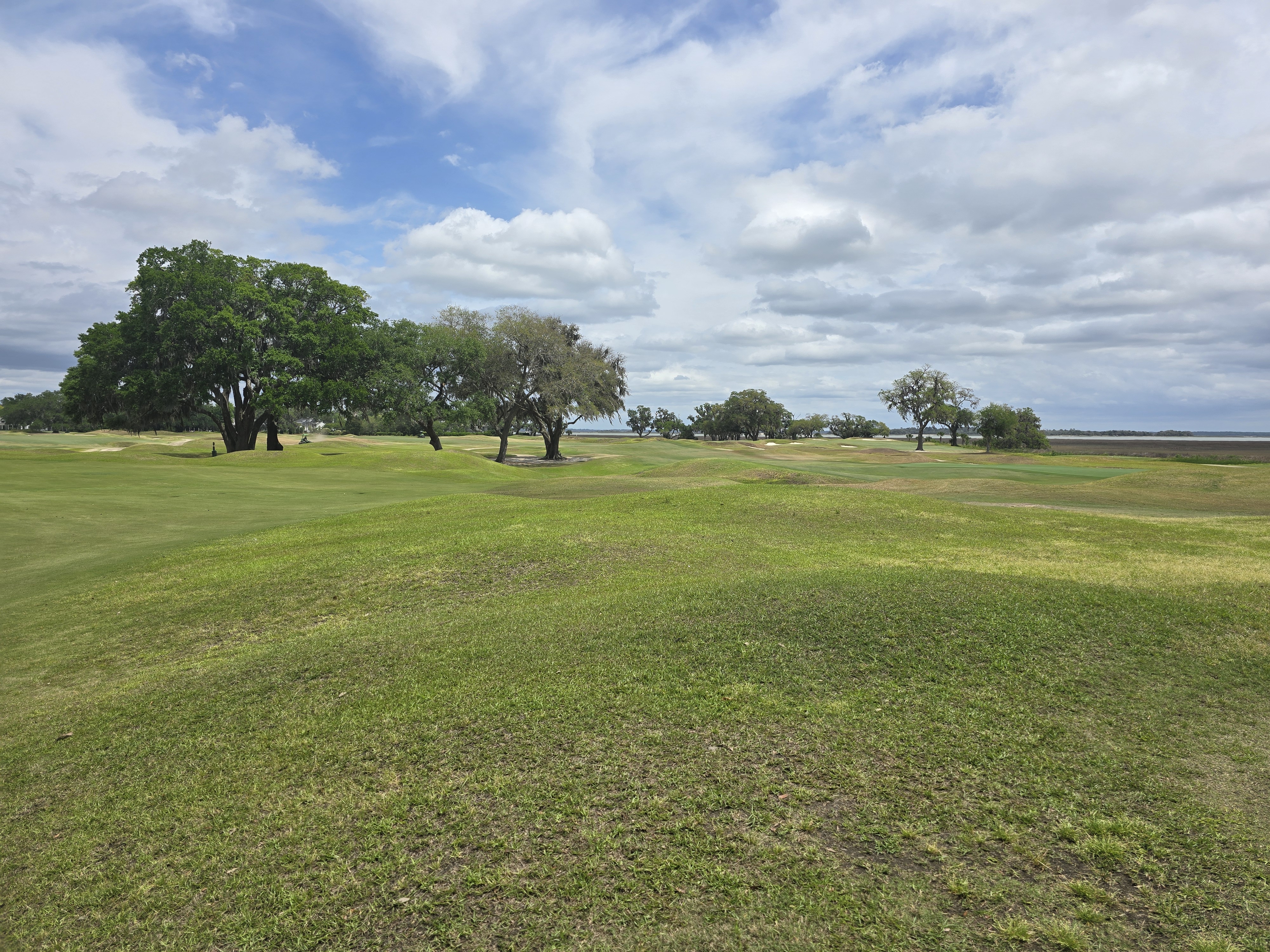 Pete Dye Course with live oaks, marsh, and Chechessee River views at Colleton River Club, Bluffton SC