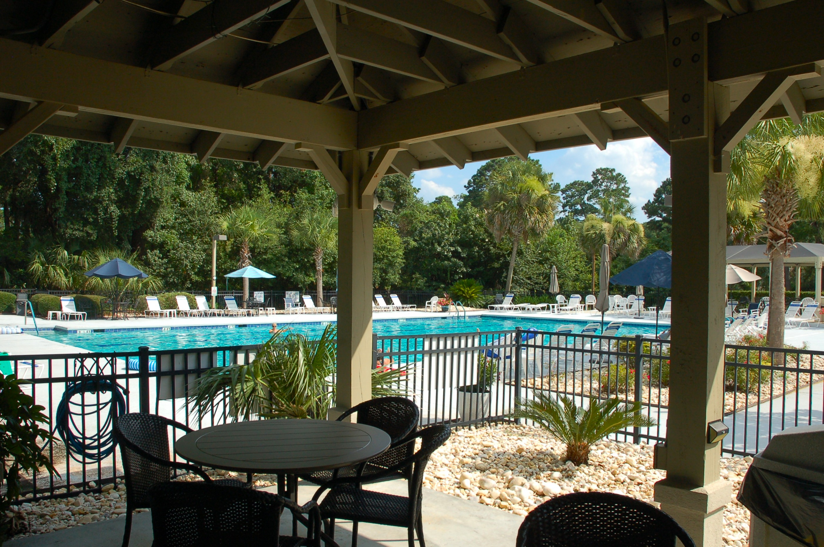 Junior Olympic swimming pool and pavilion at Eagle's Pointe in Bluffton
