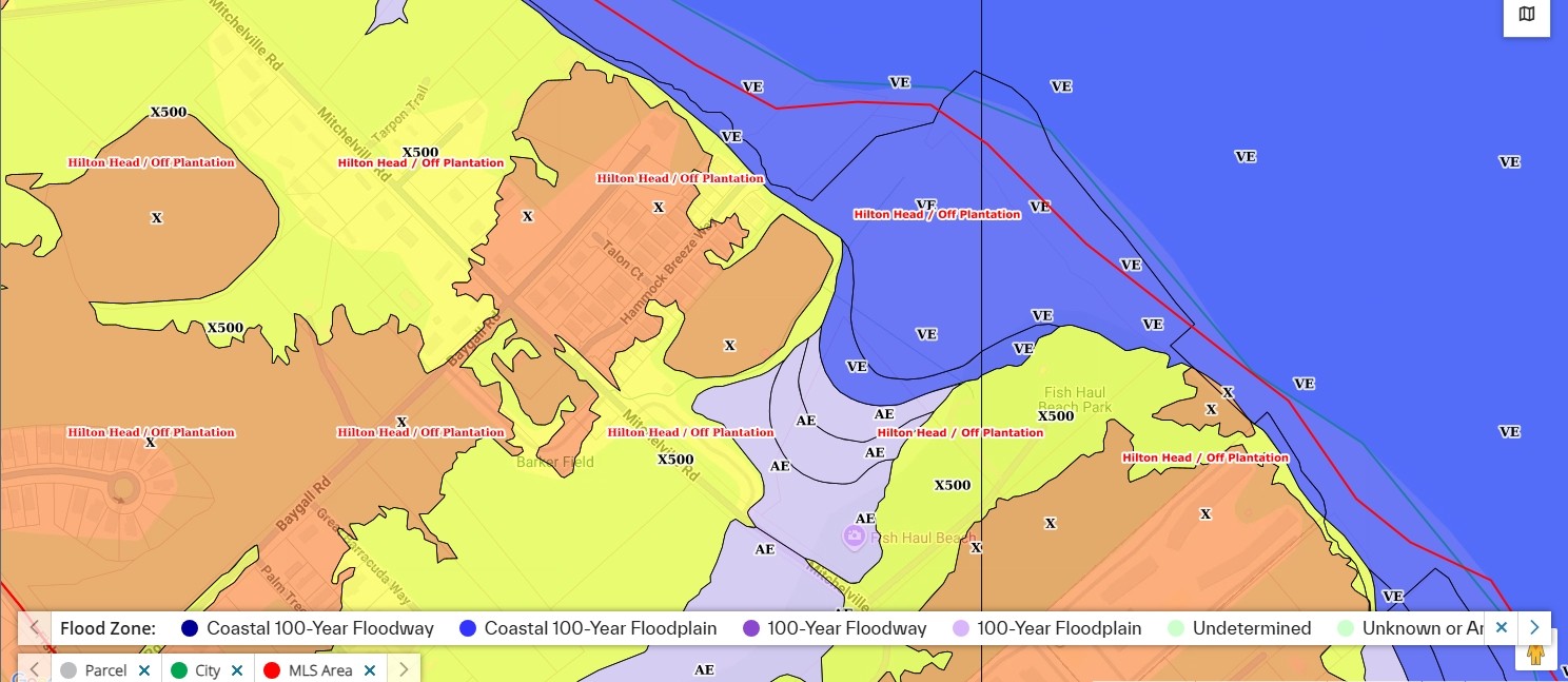 FEMA flood zone map for Hammock Breeze, Hilton Head Island, SC