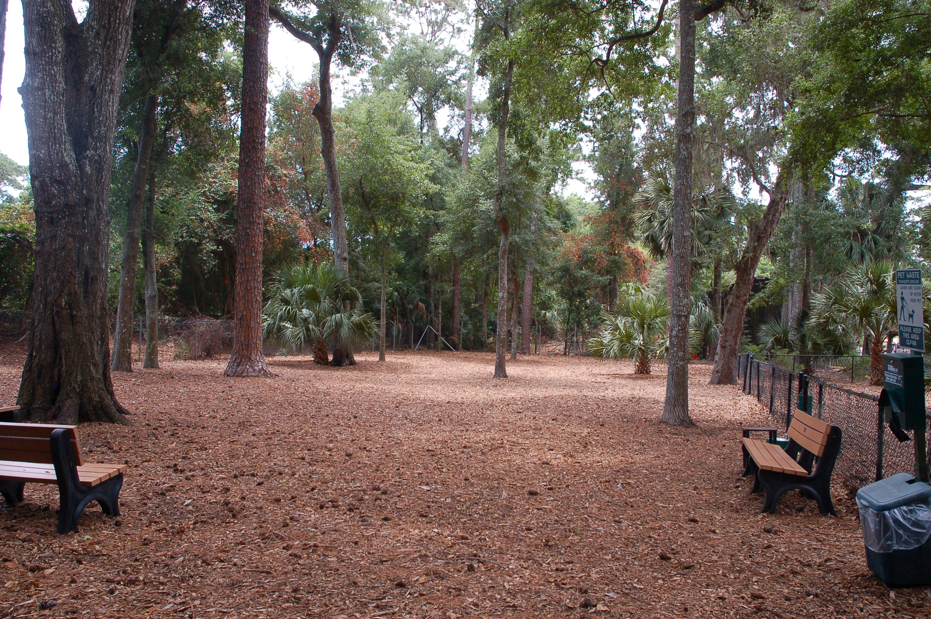 Fenced dog park at Long Cove Club, Hilton Head Island SC