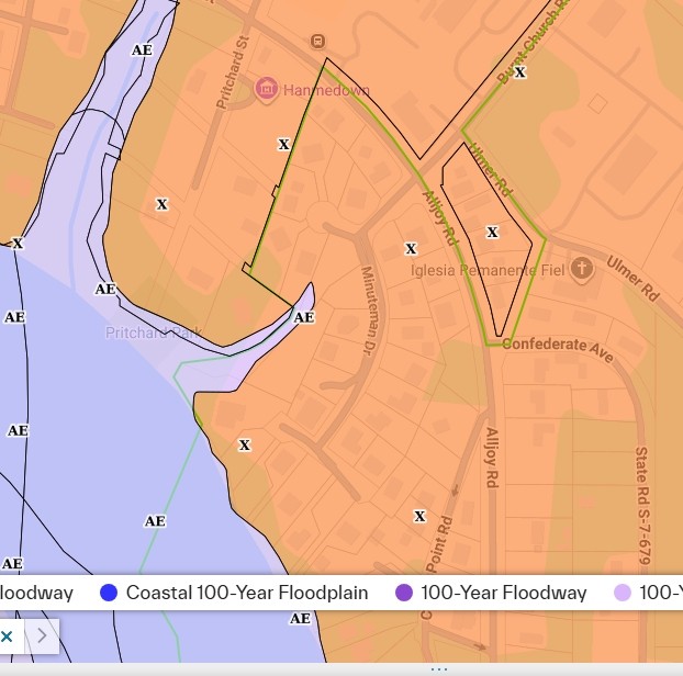 Martin's Place Bluffton SC FEMA flood zone map showing flood risk along the May River