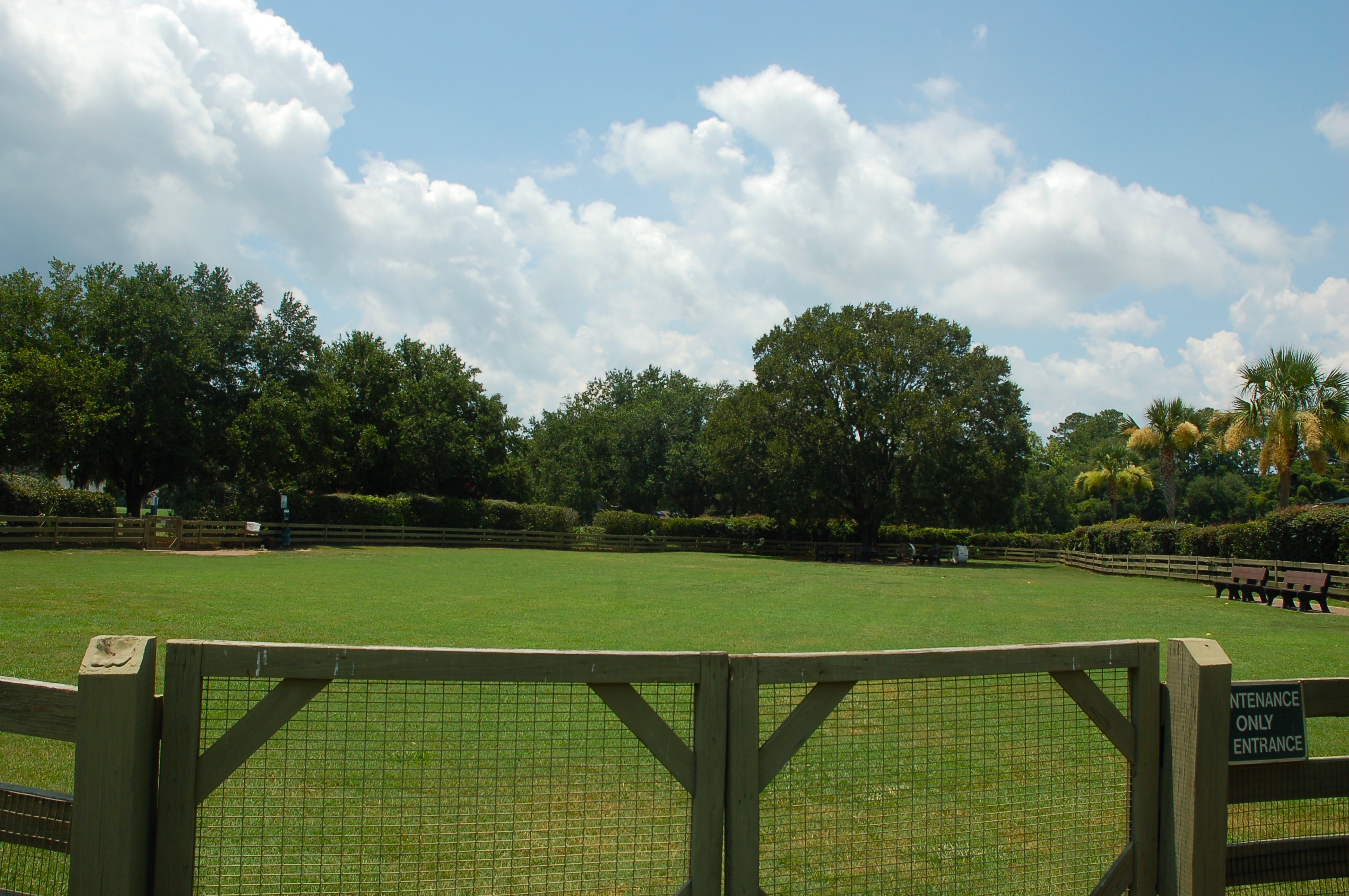 Fenced dog park at Moss Creek, Hilton Head Island area SC