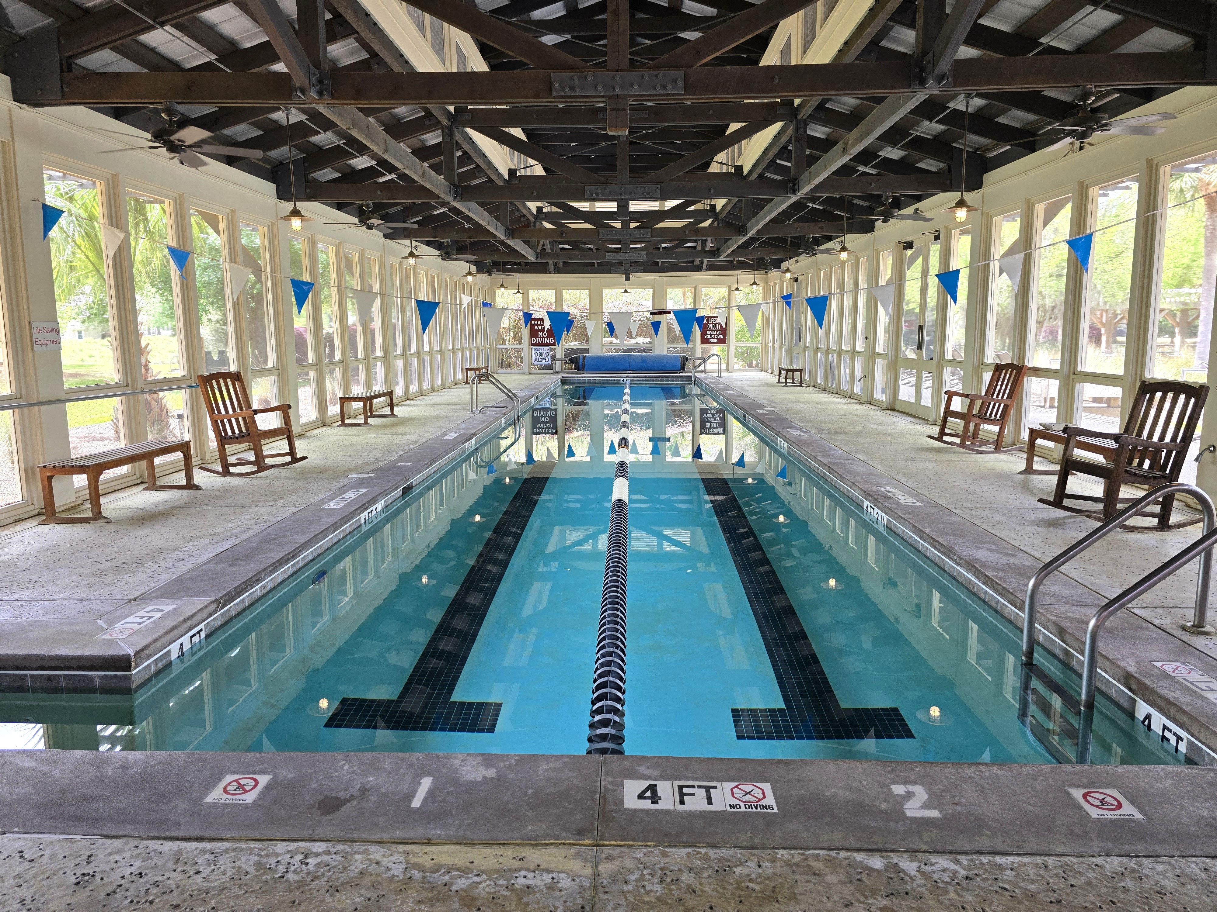 Indoor pool at Oldfield sports amenities in Bluffton South Carolina