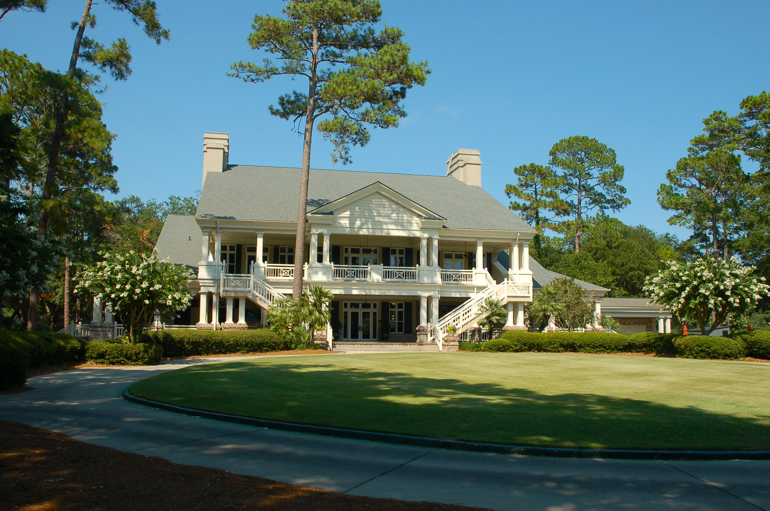 Back of the Palmetto Hall golf clubhouse, Hilton Head Island SC