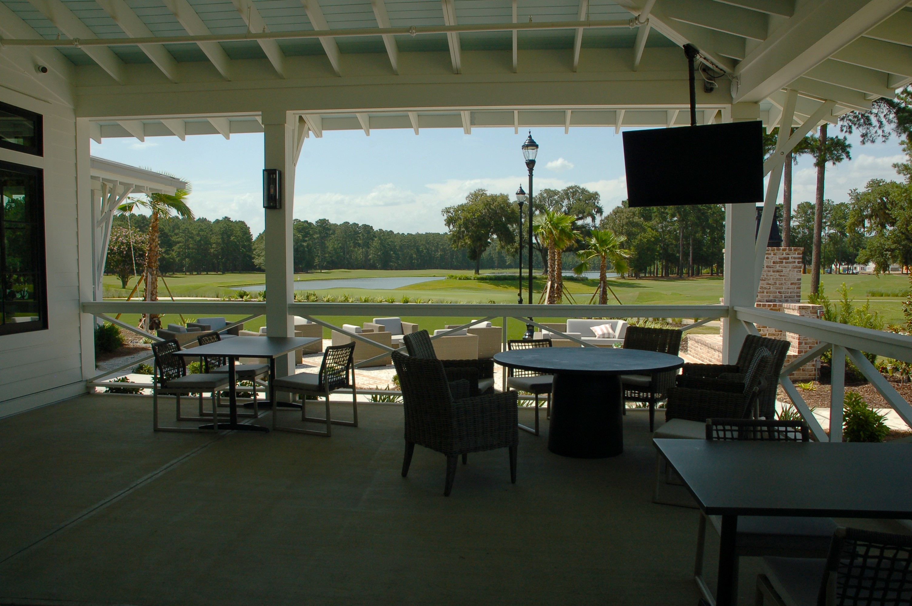 Covered porch view from a home in Riverton Pointe Hardeeville SC