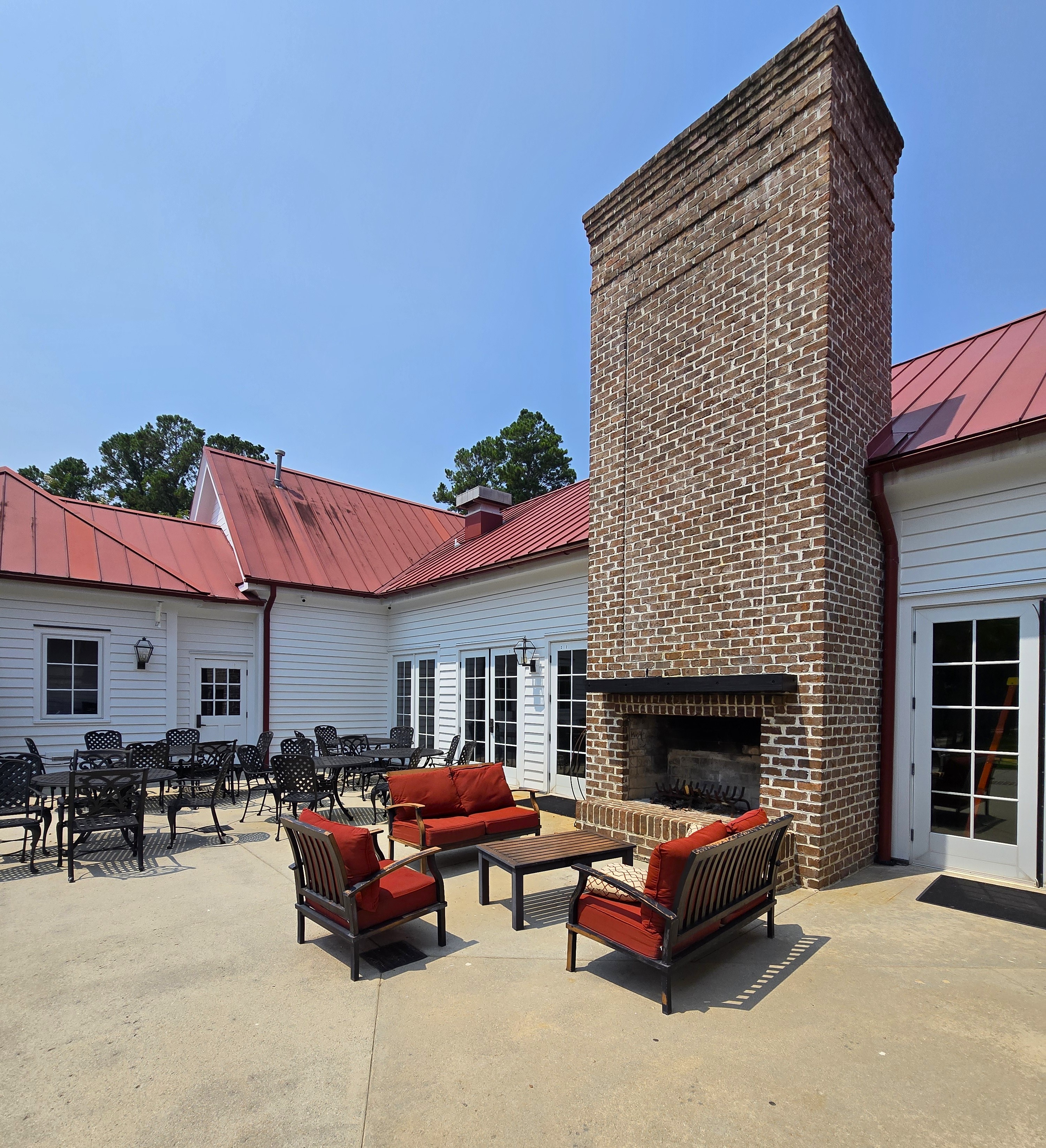 Fire pit gathering area at Shell Hall in Bluffton SC