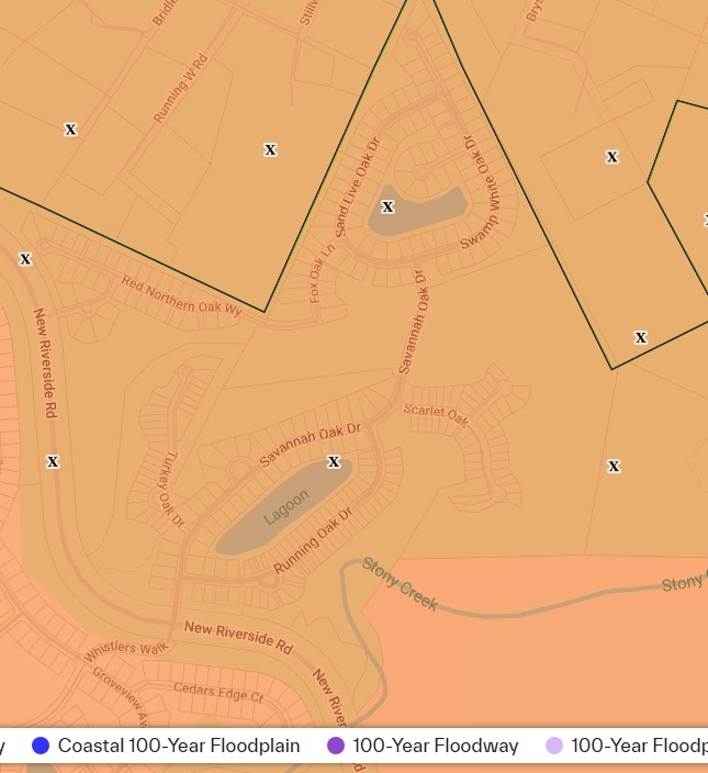 FEMA flood zone map of Southern Oaks at New Riverside in Bluffton SC showing Zone X as of October 3, 2026