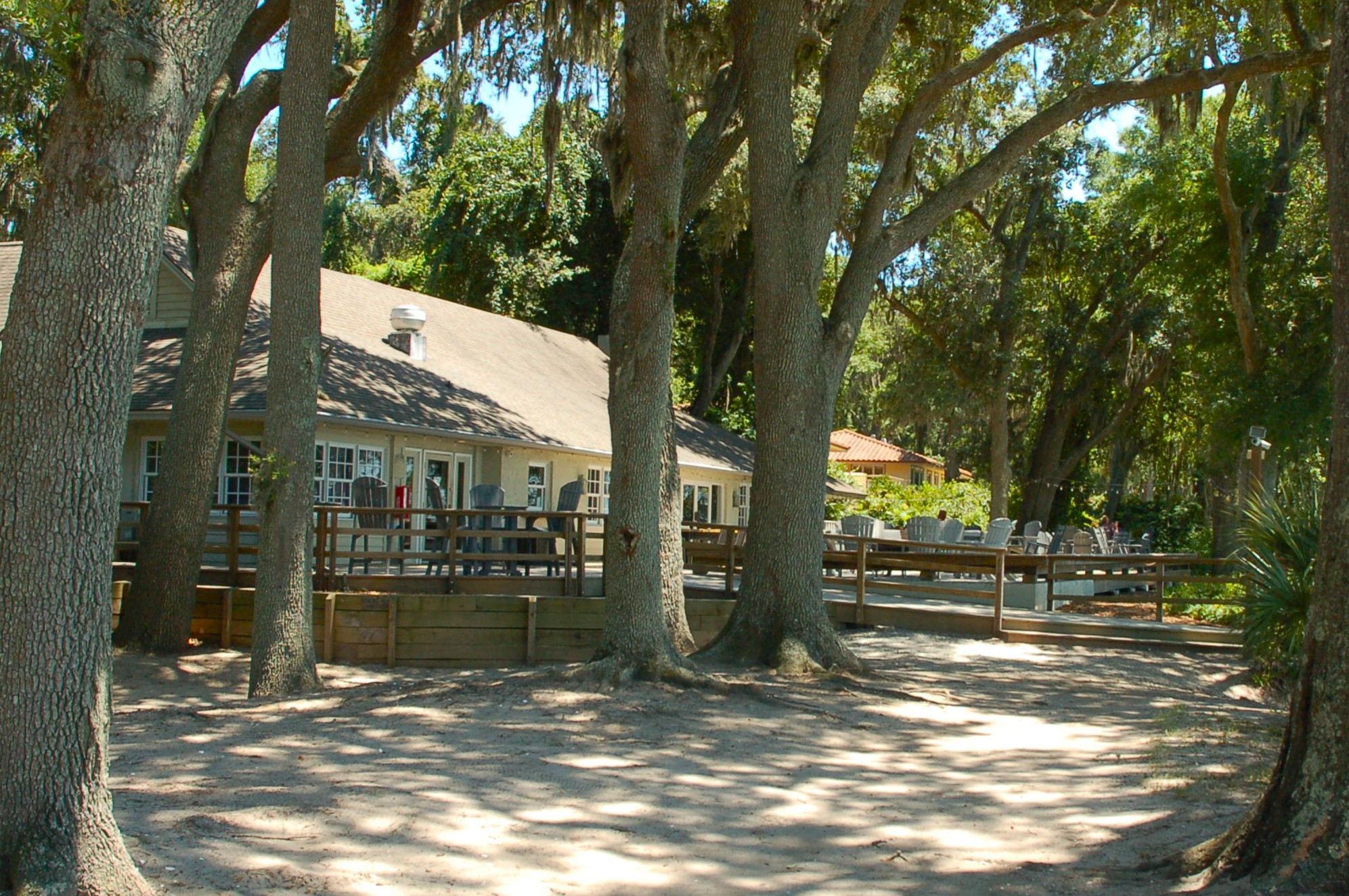 Back deck at Spanish Wells Club overlooking the plantation grounds Hilton Head Island