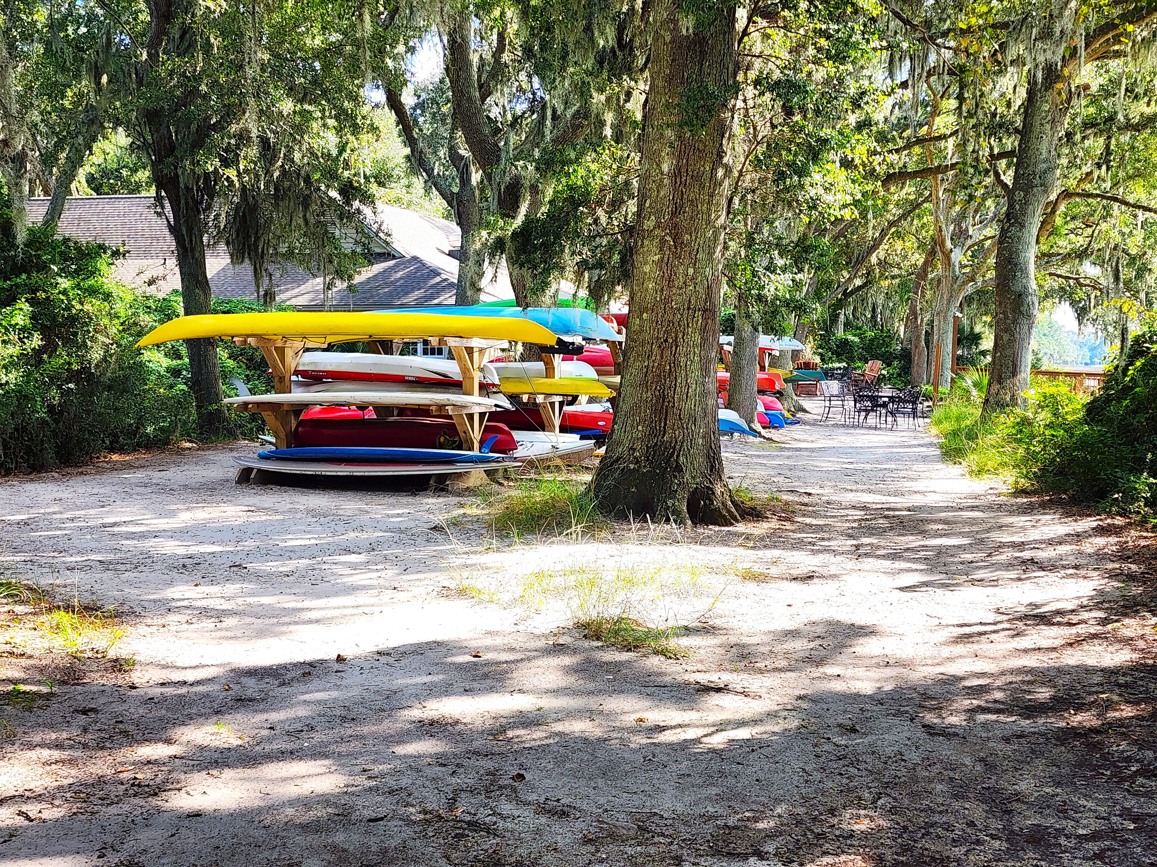 Kayak storage facility at Spanish Wells Plantation Hilton Head Island SC