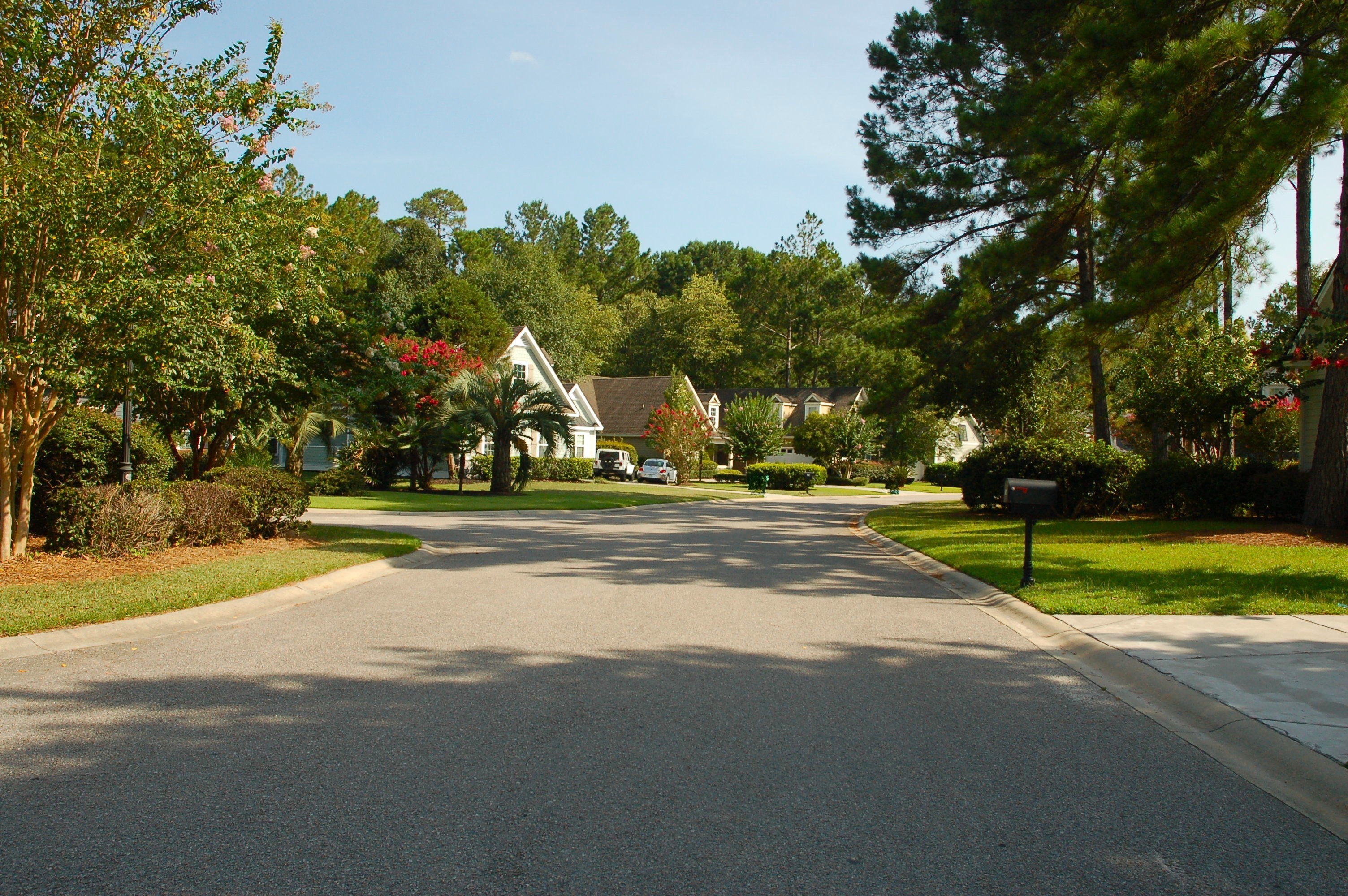 Residential street in Lawton Station in Bluffton, SC