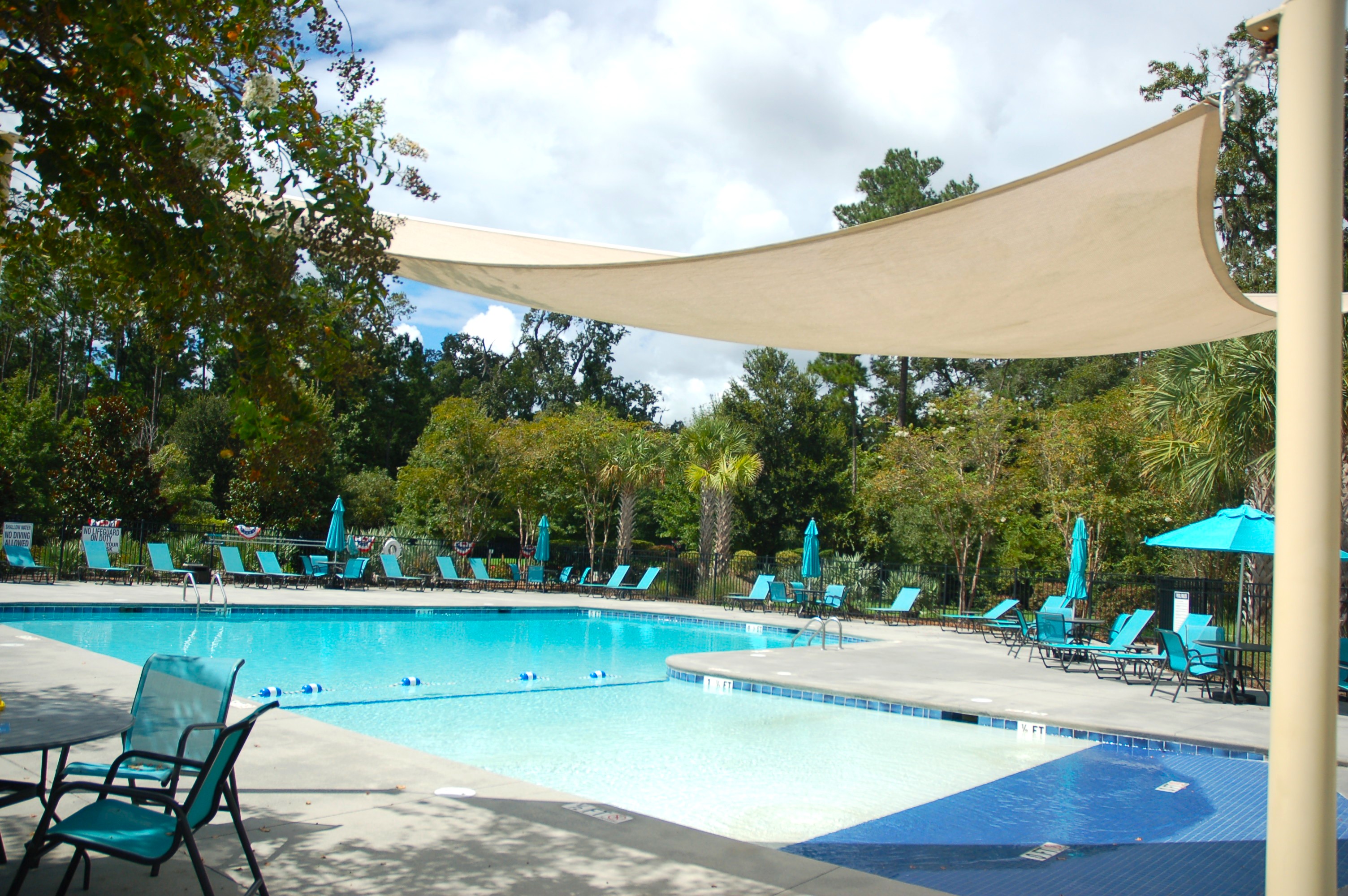 Community pool area in The Landings at New Riverside, Bluffton SC
