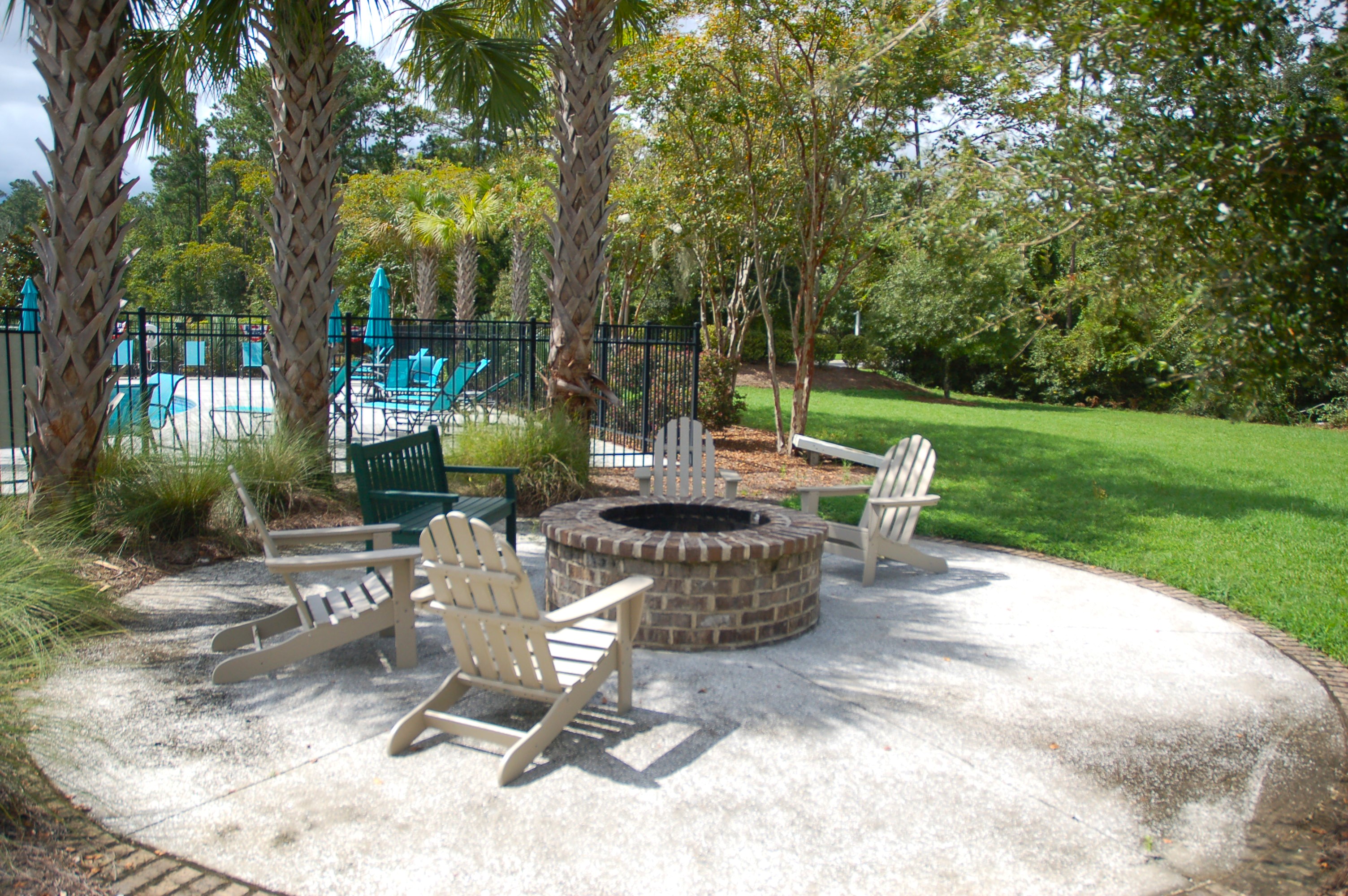 Community fire pit in The Landings at New Riverside, Bluffton SC