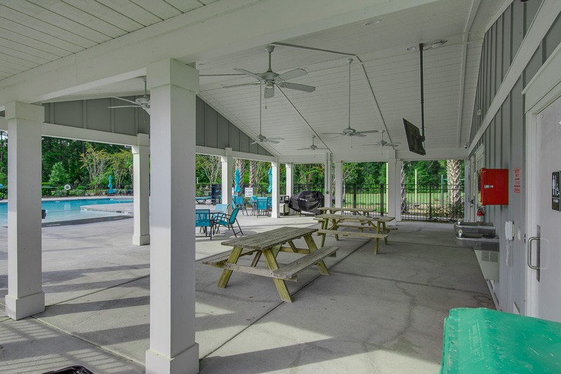 Covered picnic pavilion in The Landings at New Riverside, Bluffton SC