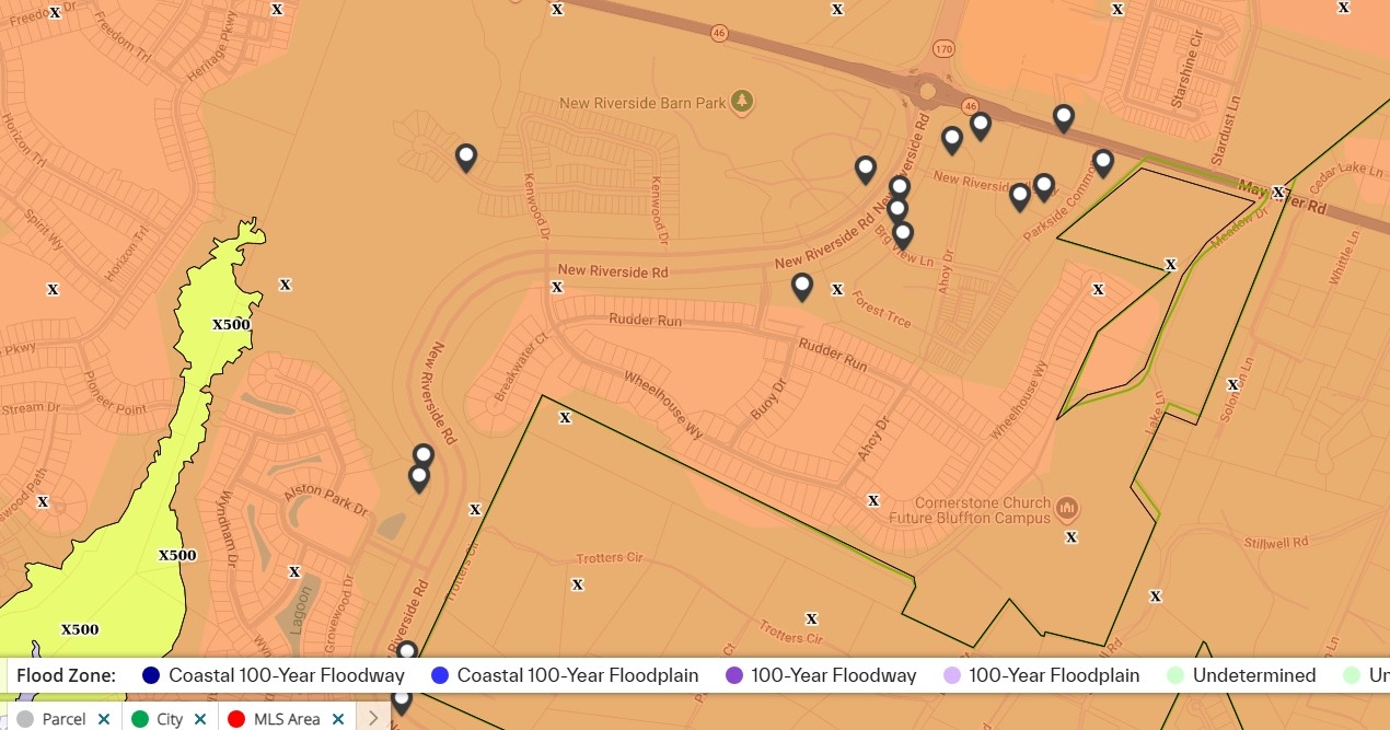 FEMA flood zone map for The Landings at New Riverside, Bluffton SC, as of September 3, 2026
