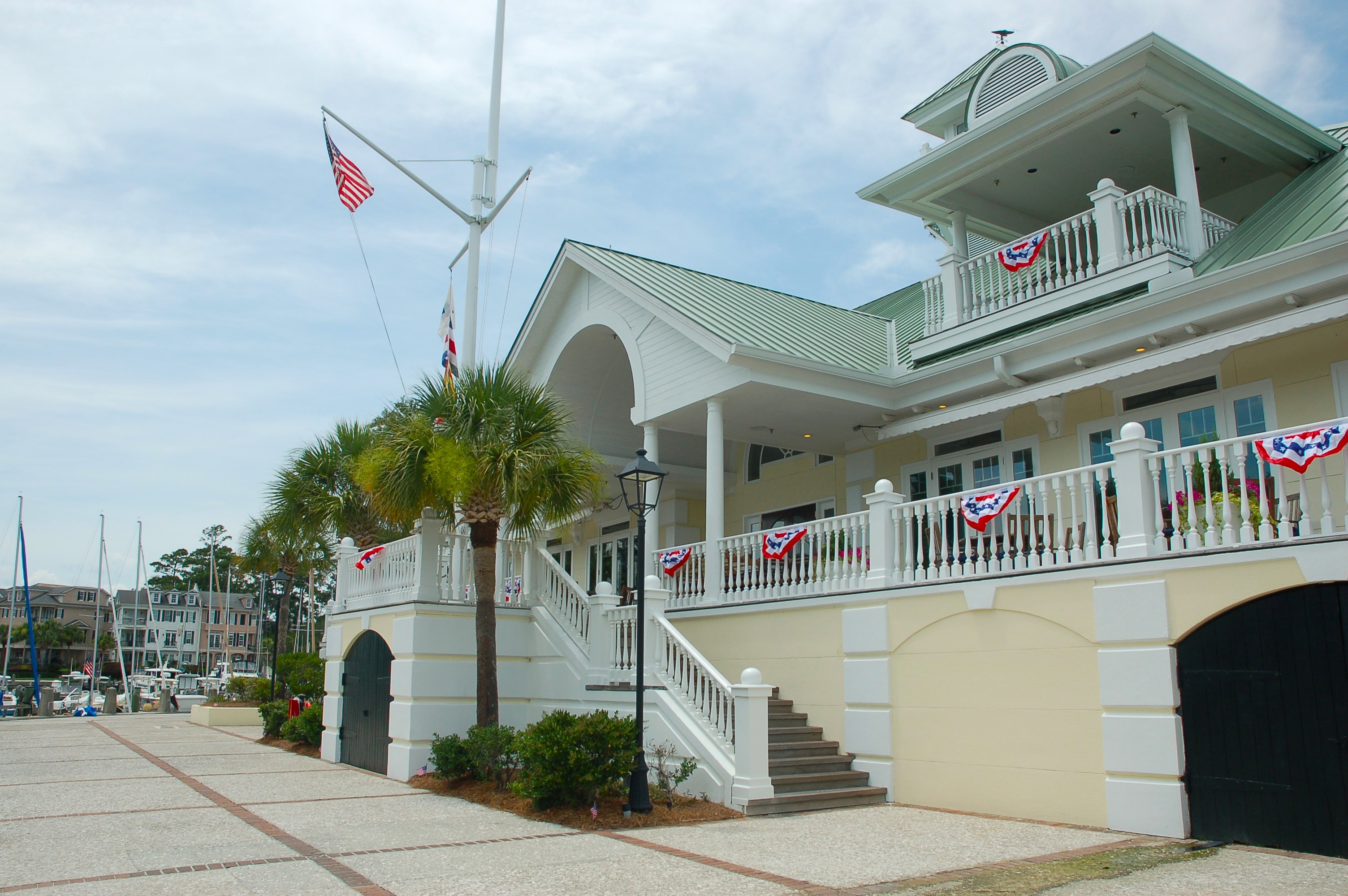 Back of the South Carolina Yacht Club clubhouse at Windmill Harbour, Hilton Head Island
