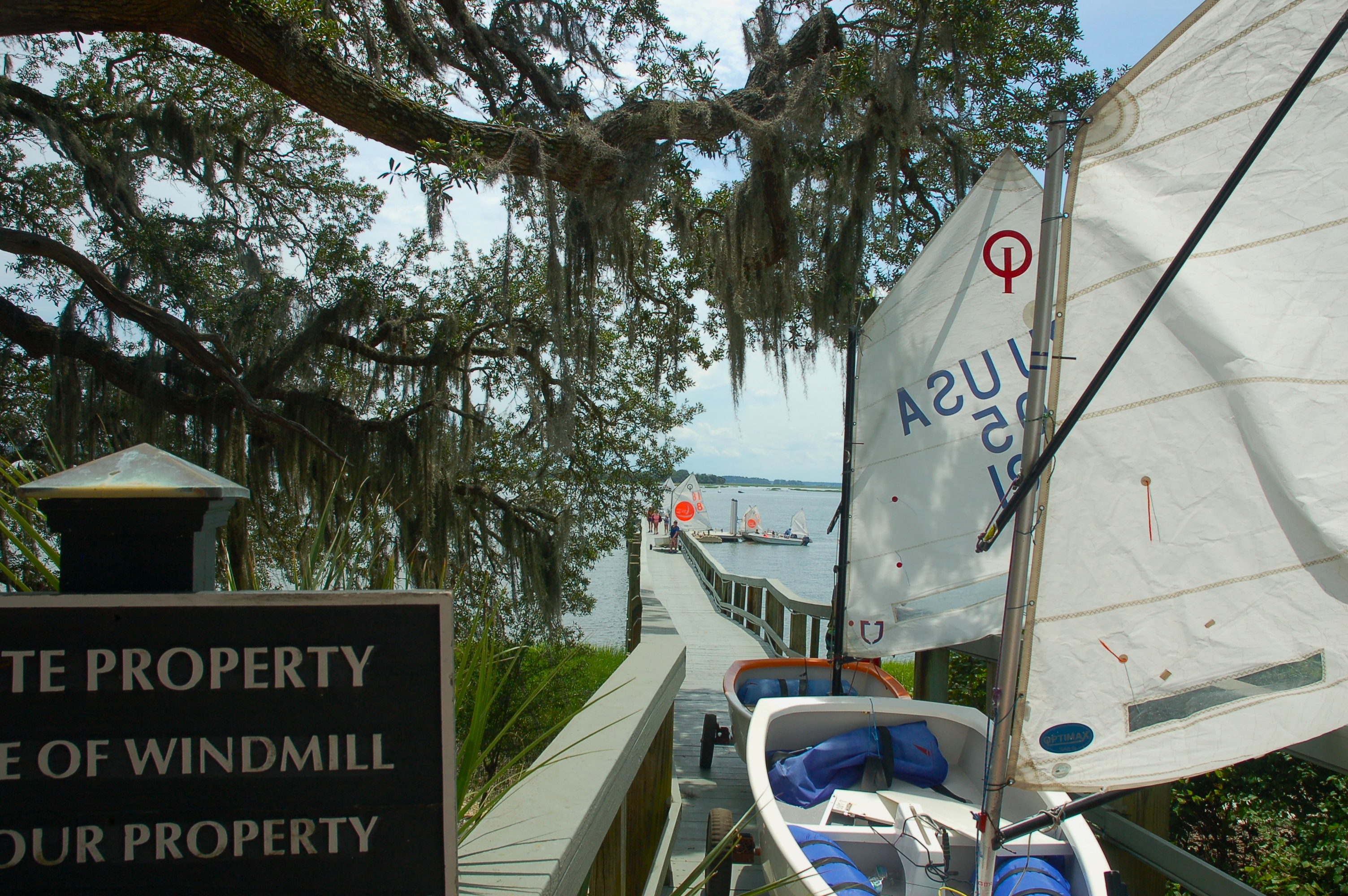 Windmill Harbour community dock in use, Hilton Head Island
