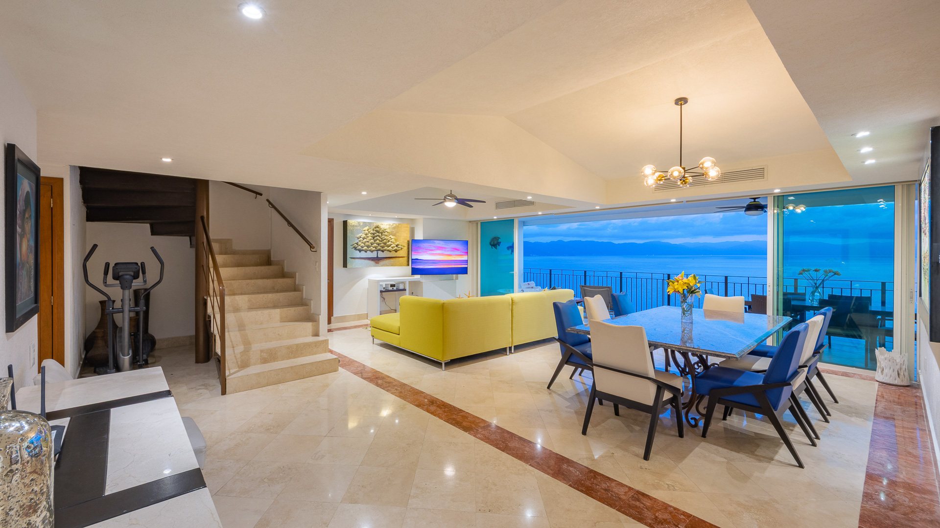 Dining area with the stair to the upper floor