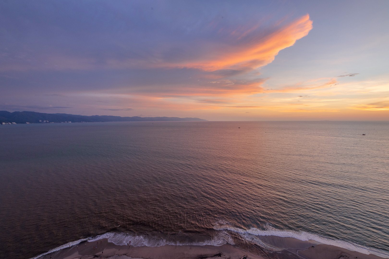 Sunset over Banderas Bay from the penthouse
