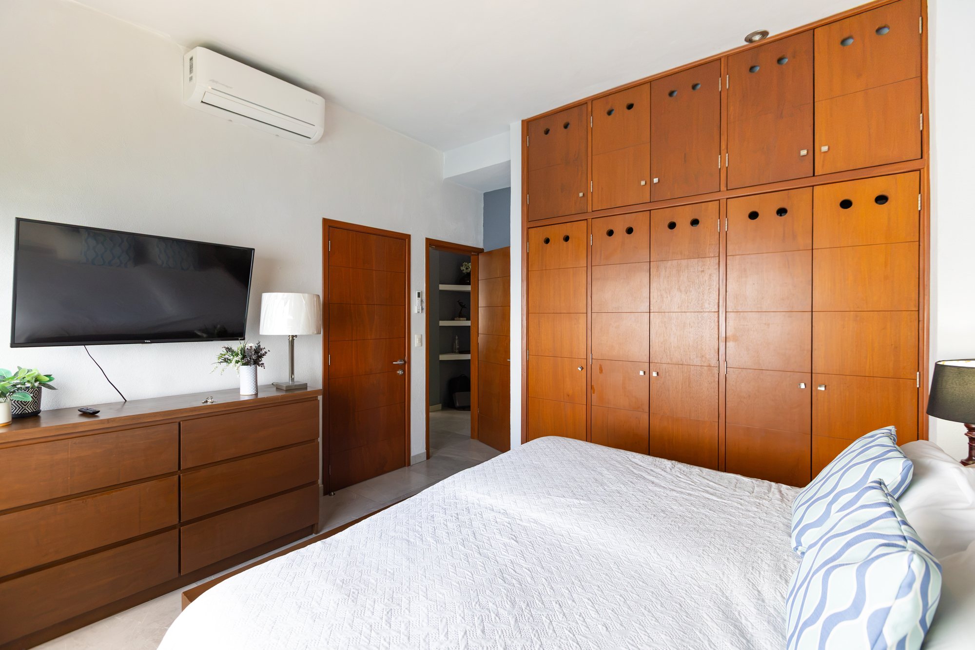 Bedroom with built-in wardrobes