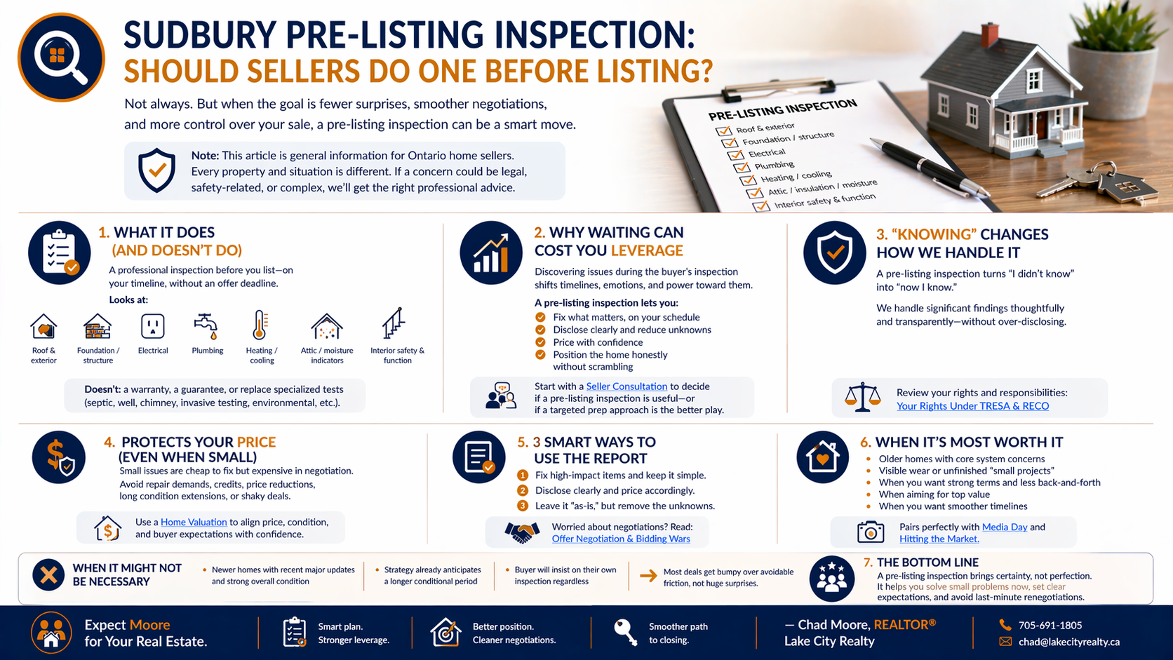 Sudbury pre-listing inspection guide for home sellers explaining when an inspection can reduce surprises, support pricing, and improve negotiation leverage before listing.