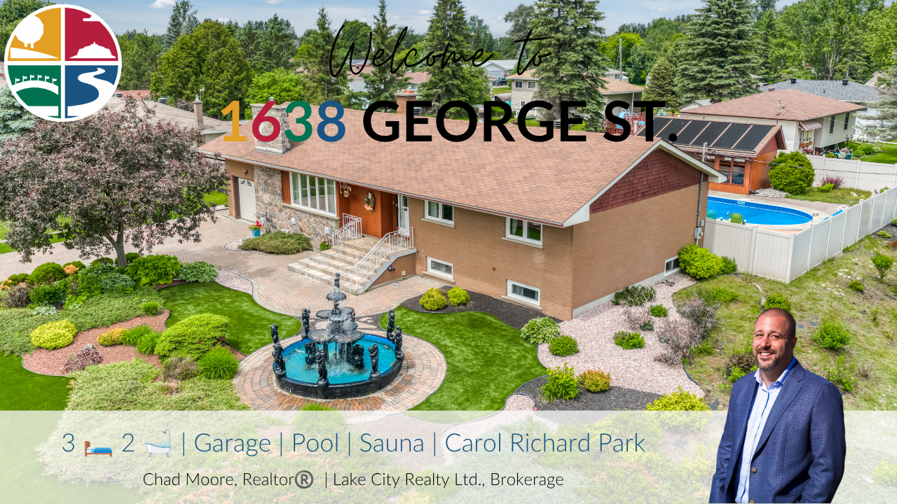 Welcome to 1638 George Street in Val Caron, a three-bedroom, two-bathroom bungalow with an attached garage, pool, sauna and park-side setting