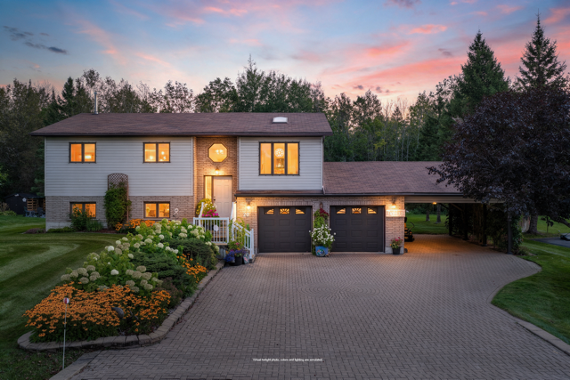 Digitally altered twilight interpretation of the front exterior