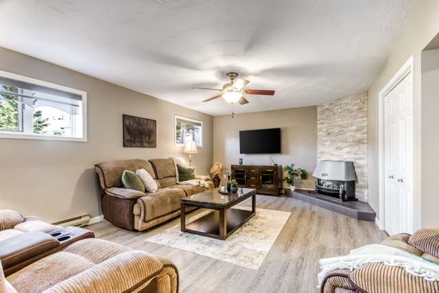 Recreation room with the second fireplace