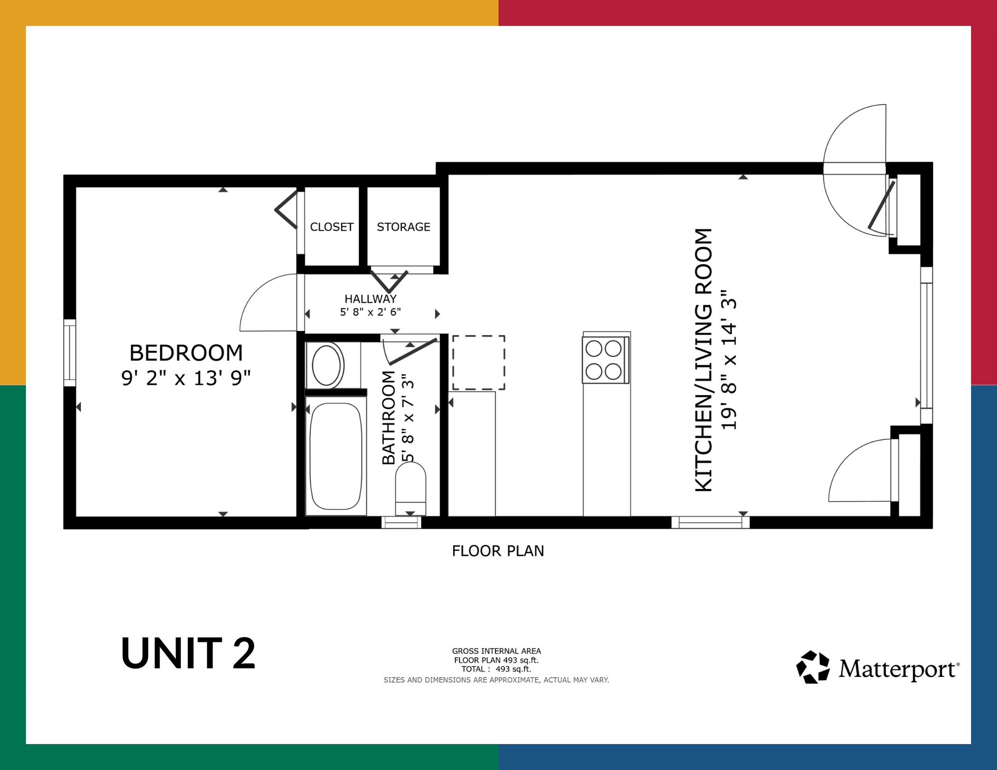 Floor plan for the main-floor apartment at 488 Clinton Avenue