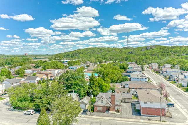 Aerial view of 488 Clinton Avenue and Central Sudbury