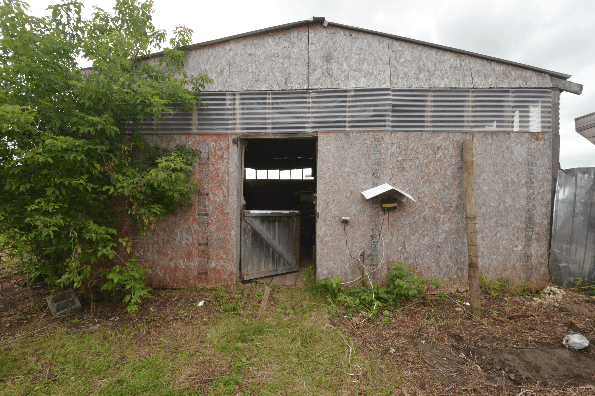 Weathered outbuilding on the rural property