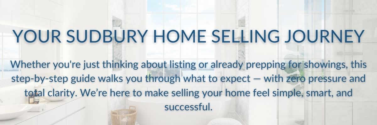 Your Sudbury home selling journey graphic introducing a step-by-step guide to selling with clarity and no pressure.