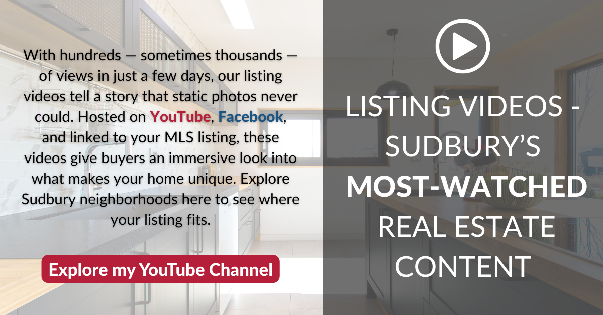 Listing video graphic explaining how video tours on YouTube and Facebook create immersive buyer engagement before a showing is booked.